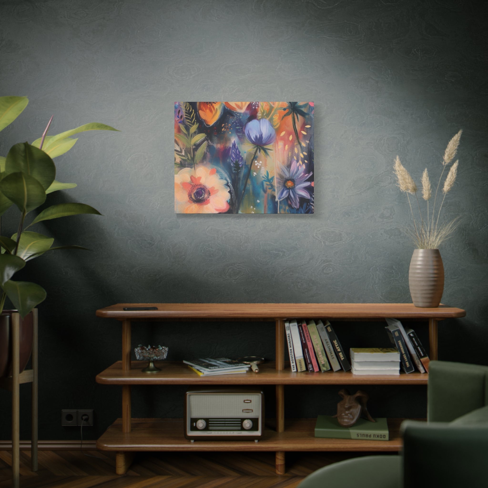 Boho Floral Wall Art Matte Canvas Stretched, Vibrant Botanical Design, Perfect for Living Room, Bedroom, or Office Decor, Adds a Stylish Touch to Any Space1.25" - MRSBYVALLE