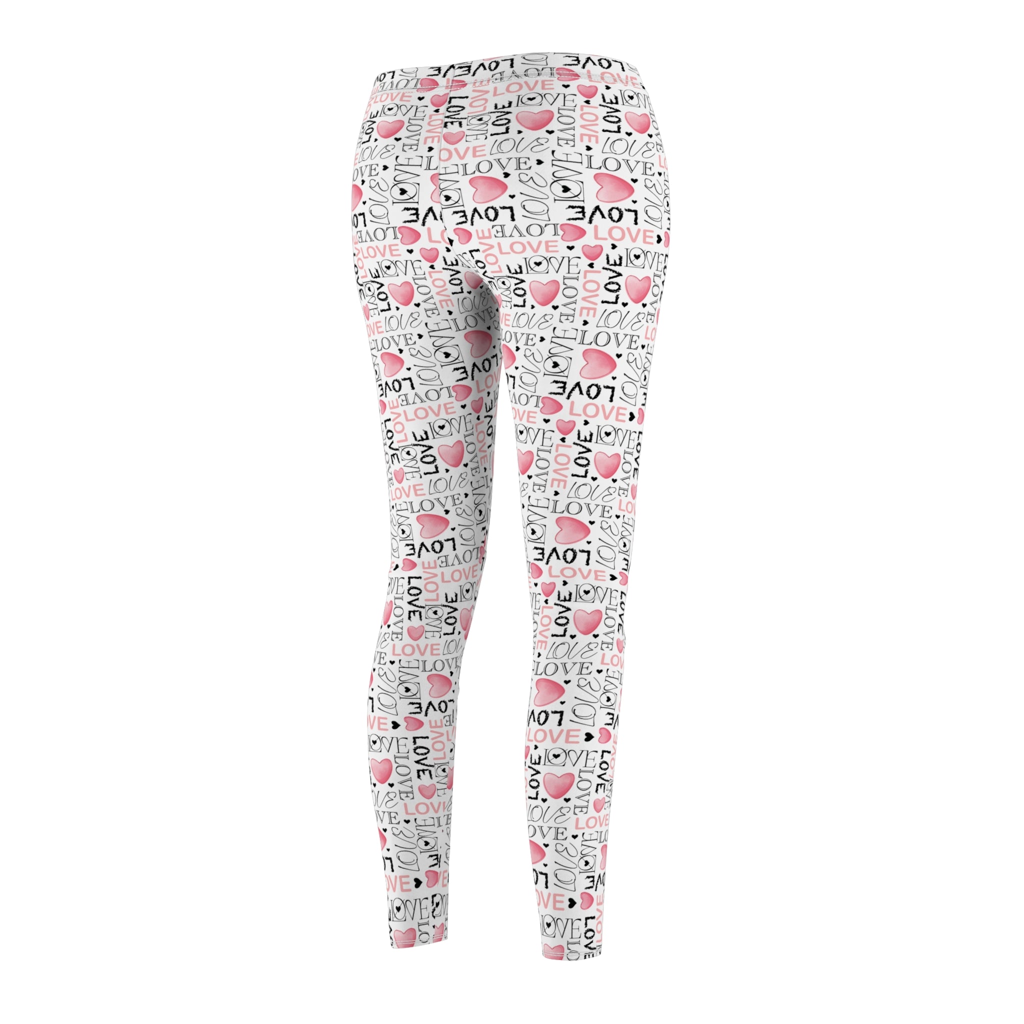 Love with Heart Cute Women's Leggings High-Waisted, Soft, and Comfy for Yoga, Running & Everyday Wear | Trendy Available in Plus Sizes
