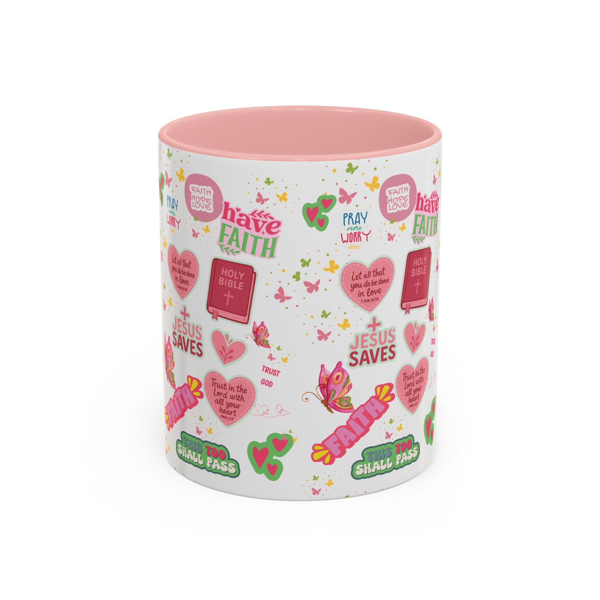 Commencez votre journée avec la foi | Mug chrétien avec verset biblique | Cadeau inspirant pour chrétiens | Mug à café en céramique 325 ml et 443 ml Matins de printemps douillets