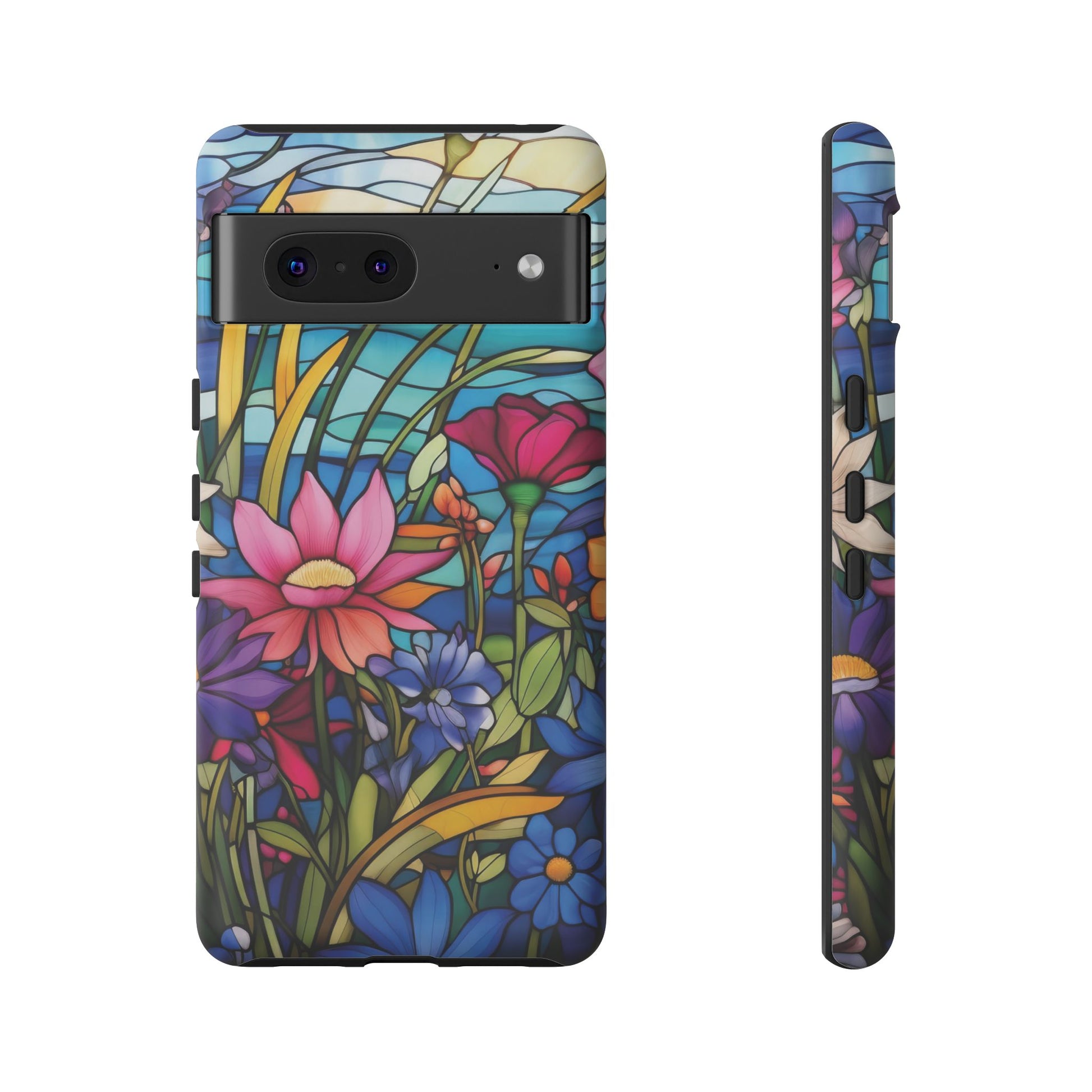 Wildflowers Stain Glass Illusion Phone Case Unique Holiday Protection for Your Device | Stylish & Durable Cover Gift for Her Phone 15, Samsung iPhone Samsung Accessory Gift for Her