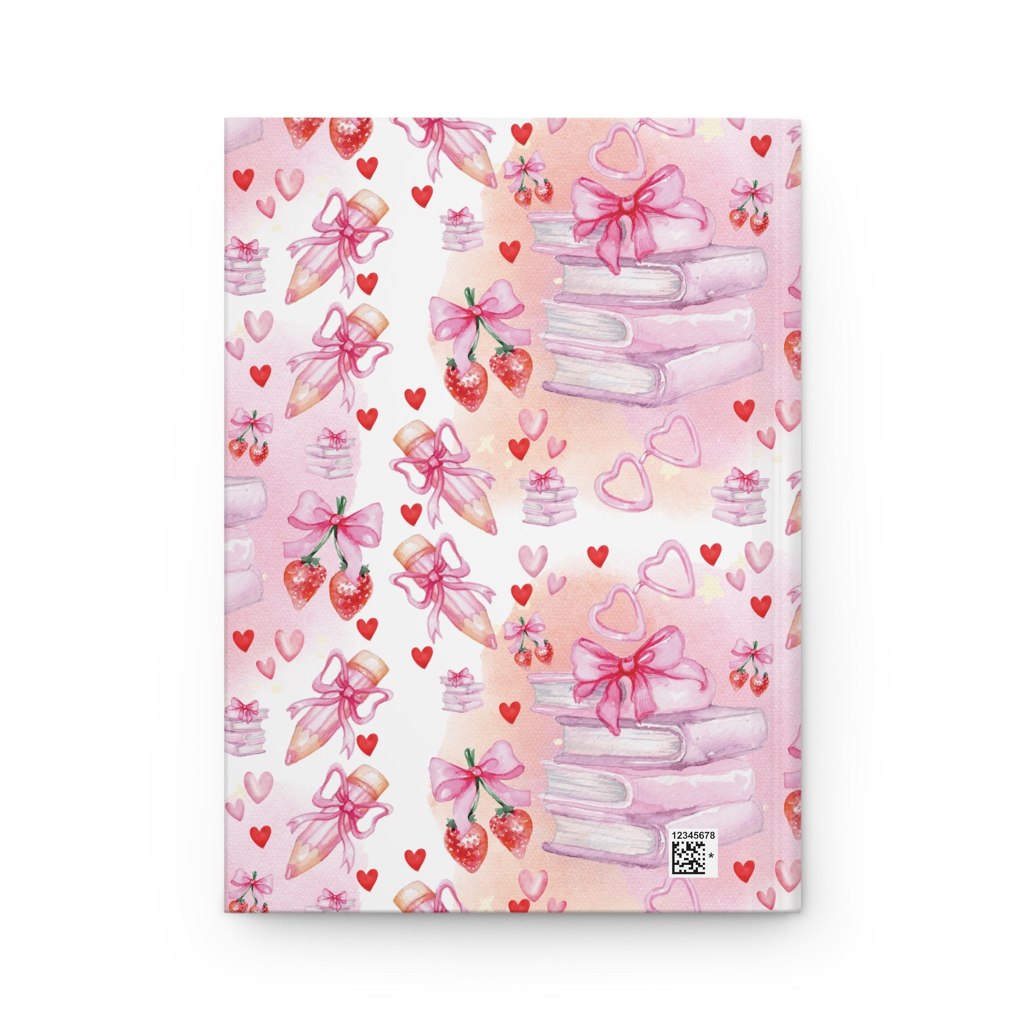 Romantic Pink Books and Bows One Day at a Time Hardcover Journal Perfect for Writers