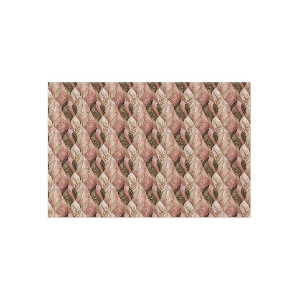 Outdoor Rug — Braided Coral & Sand Pattern Patio Mat