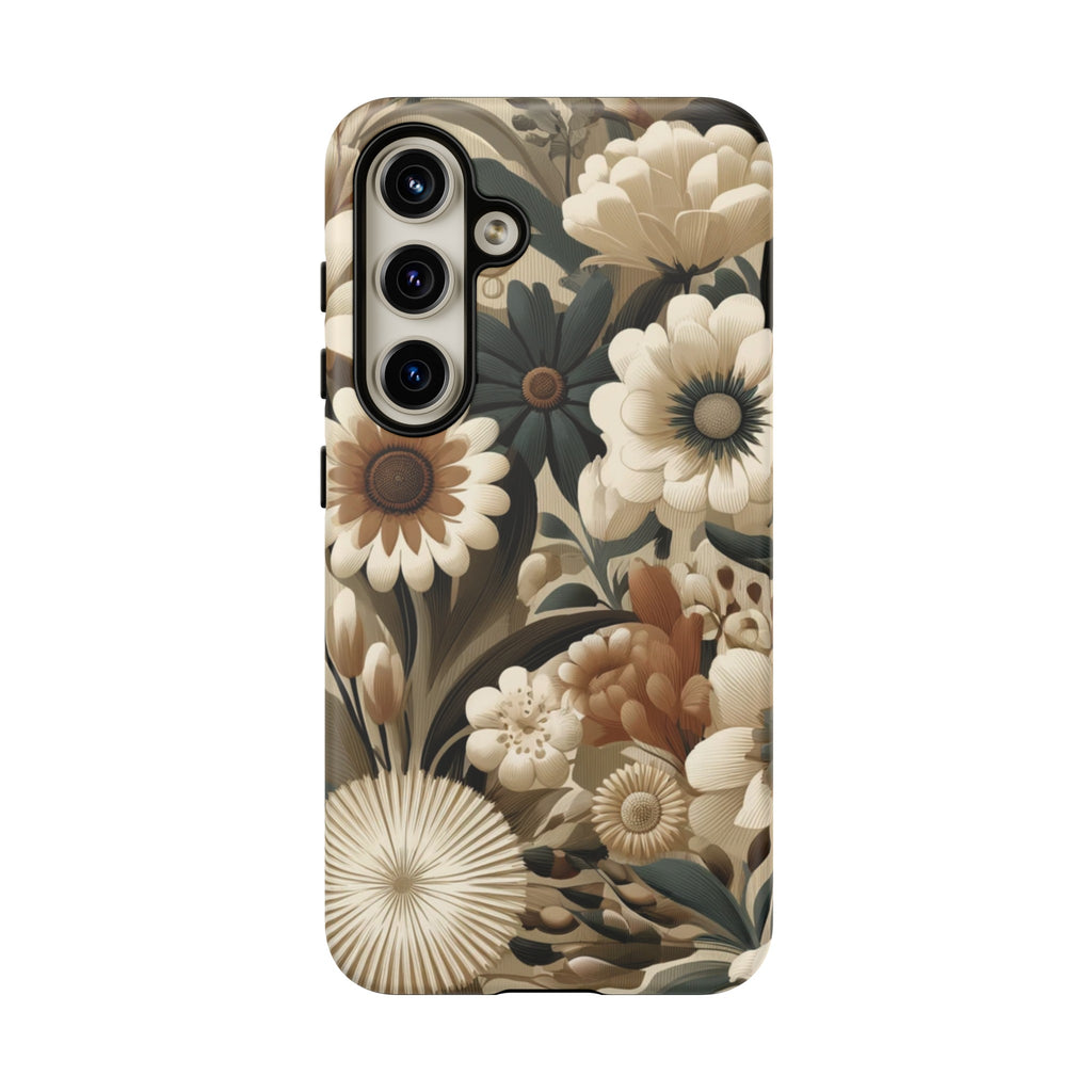Mid-century Modern Floral Phone Case Durable for iPhone Samsung Gift iPhone 15, 14, 13 Samsung Pixel Gift for Mom Accessory Gift for Her