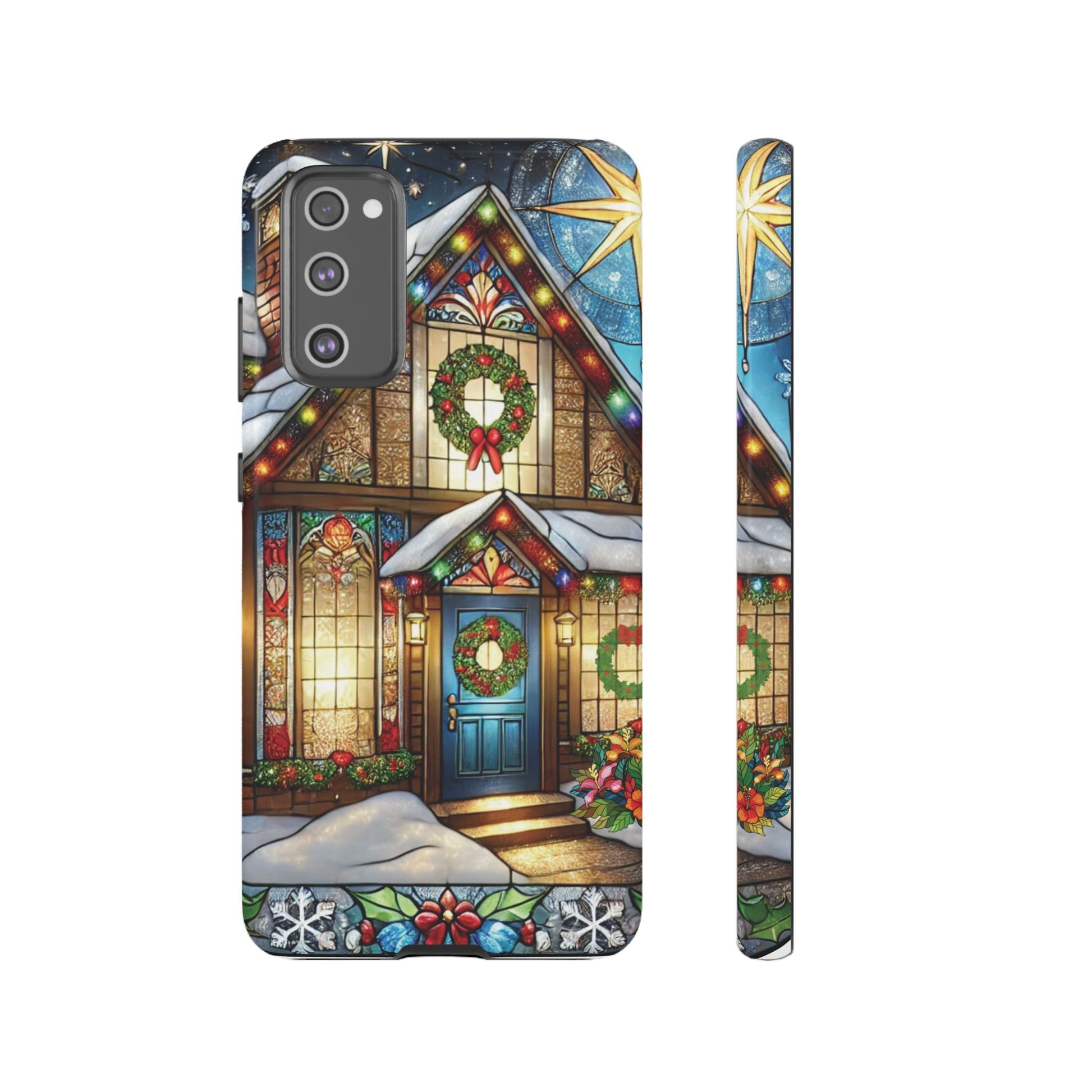 Stain Glass Christmas Phone Case Unique Holiday Protection for Your Device | Stylish & Durable Cover Gift for Her Phone 15, Samsung iPhone Samsung Accessory Gift for Her