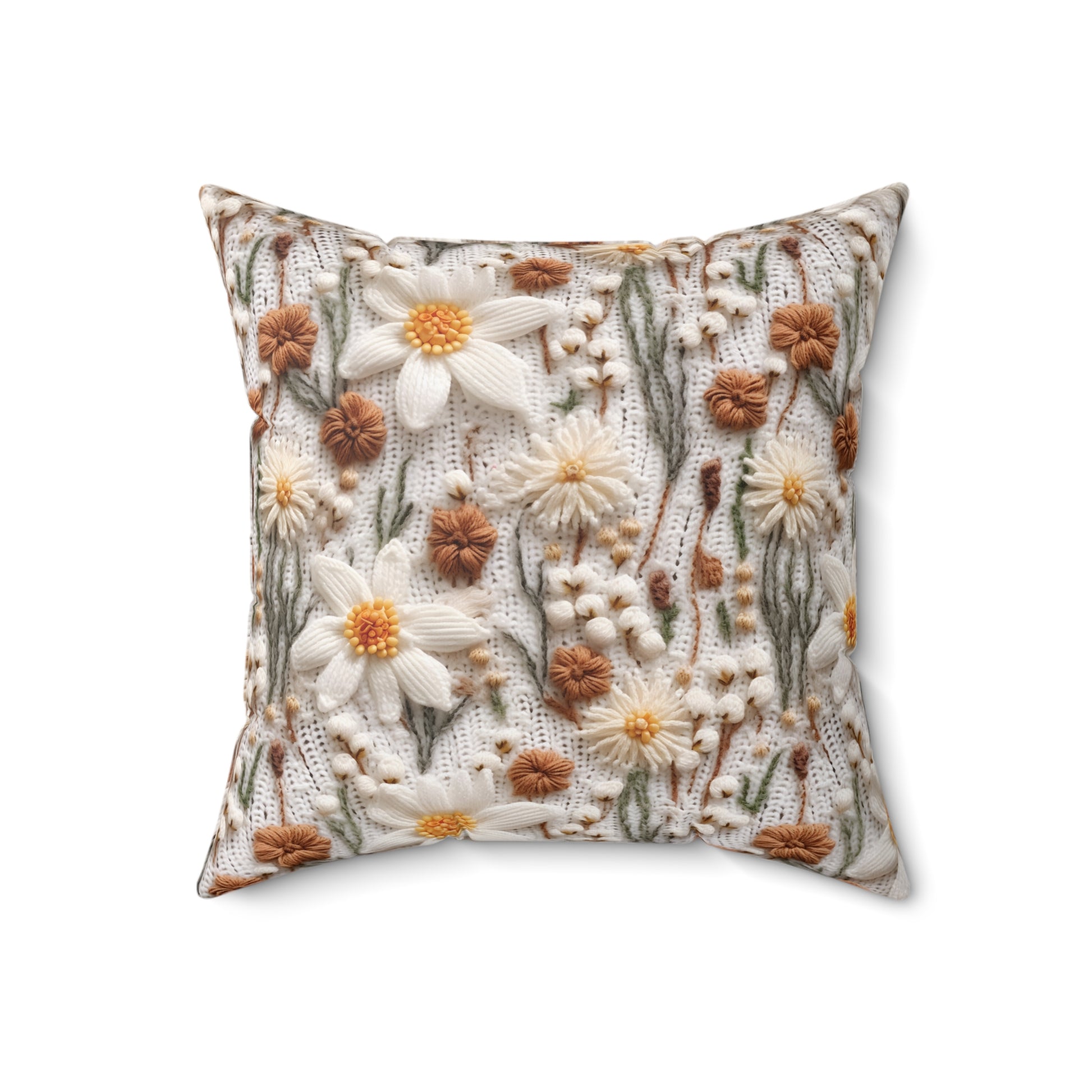 Enchanting Wildflower Mirage Boho 3D Embroidery Illusion Decorative Pillow Touch of Beauty to Your Decor Living Room Comfort for Bedroom or Housewarming Gift New House, Bridal Shower Gift.