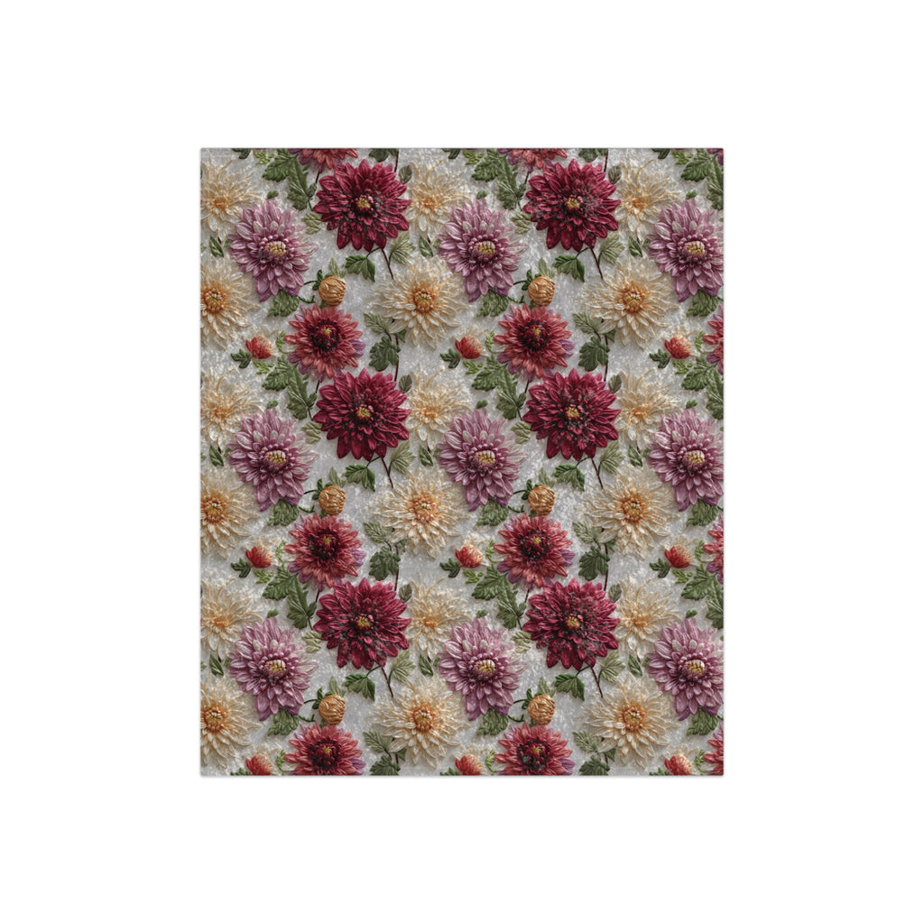 Fall Luxurious Crushed Velvet Blanket Beautiful Fall Floral Design, Ultra-Soft and Cozy, Perfect for Autumn Home Decor, 50"x60" Throw for Beds and Sofas - MRSBYVALLE