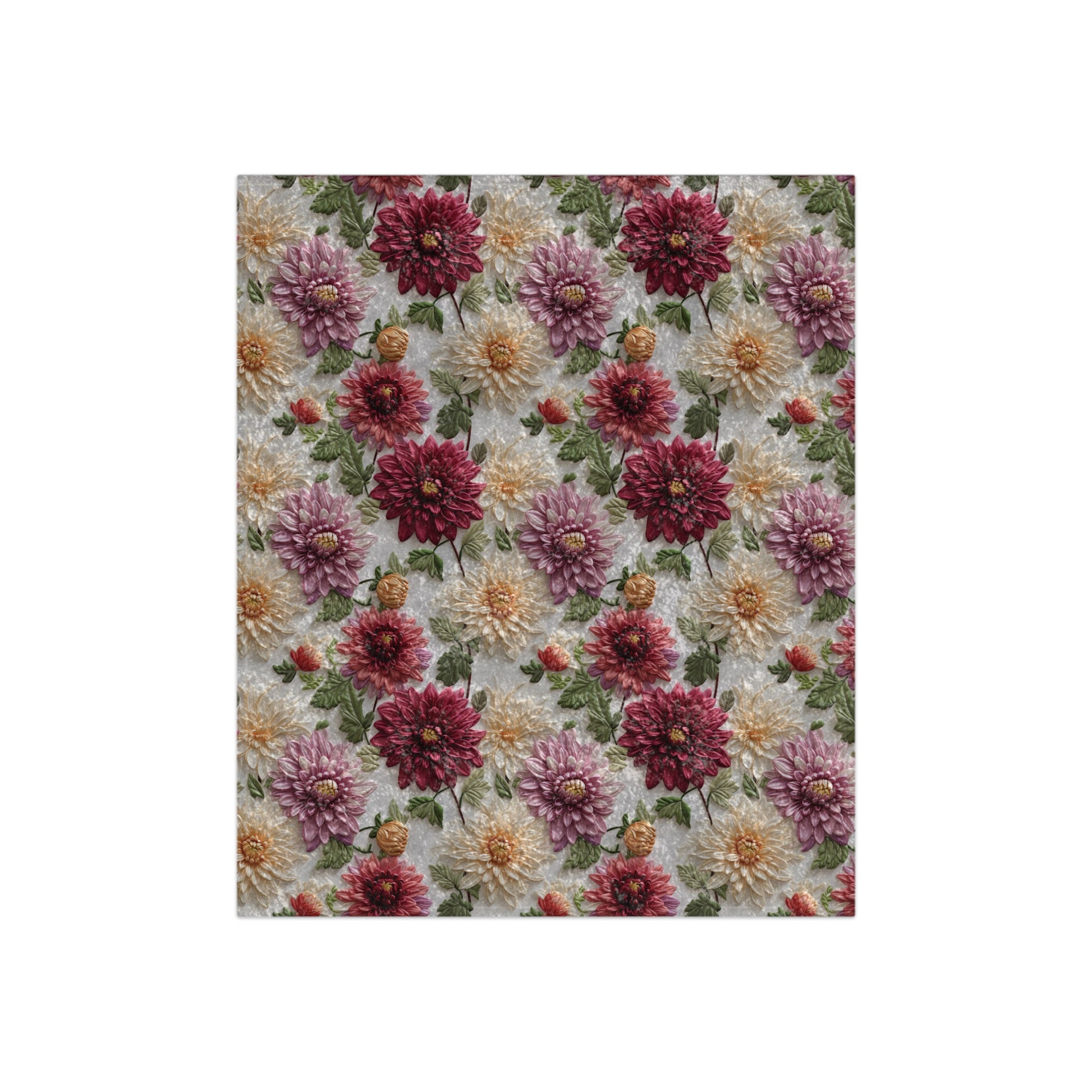 Fall Luxurious Crushed Velvet Blanket Beautiful Fall Floral Design, Ultra-Soft and Cozy, Perfect for Autumn Home Decor, 50"x60" Throw for Beds and Sofas - MRSBYVALLE