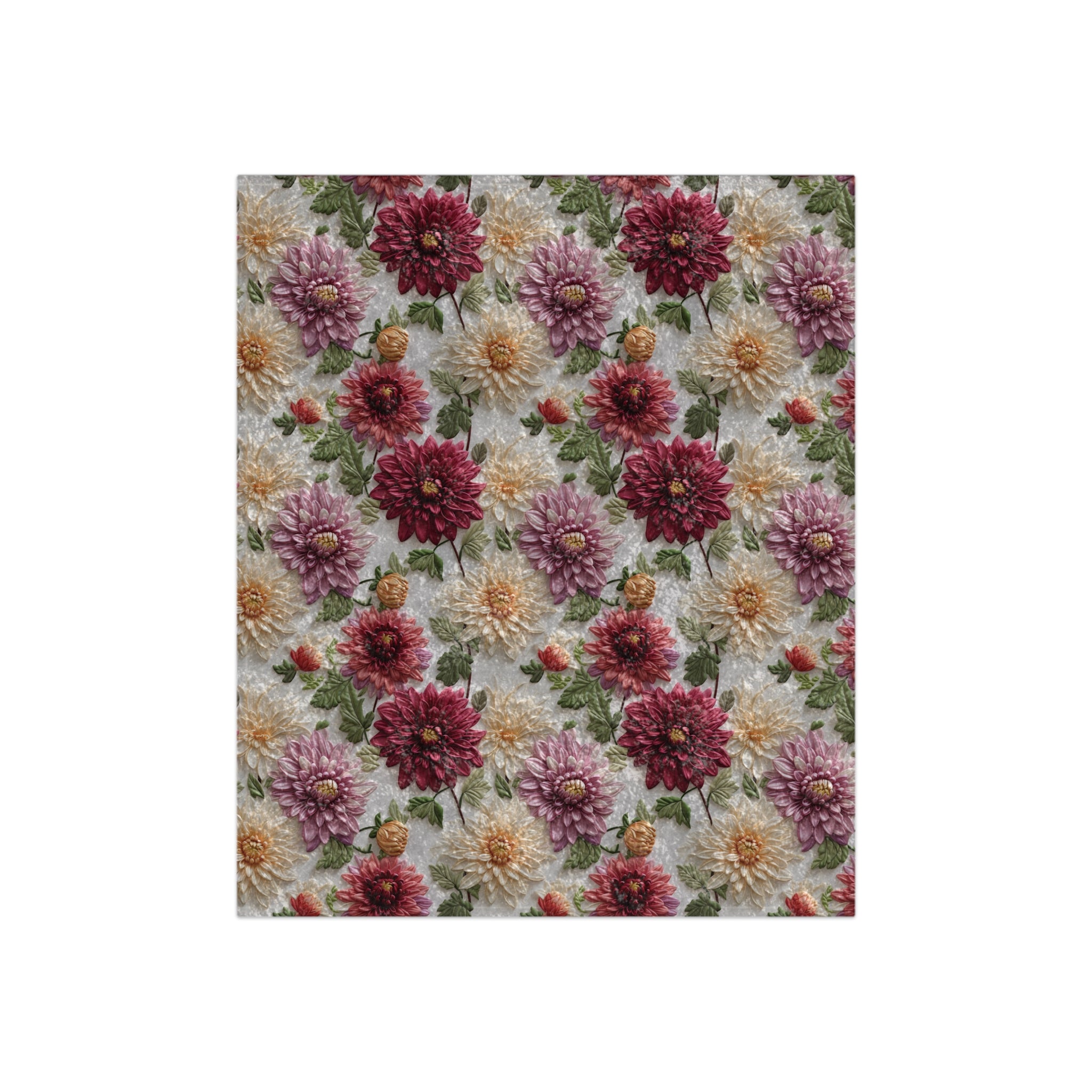 Fall Luxurious Crushed Velvet Blanket Beautiful Fall Floral Design, Ultra-Soft and Cozy, Perfect for Autumn Home Decor, 50"x60" Throw for Beds and Sofas - MRSBYVALLE