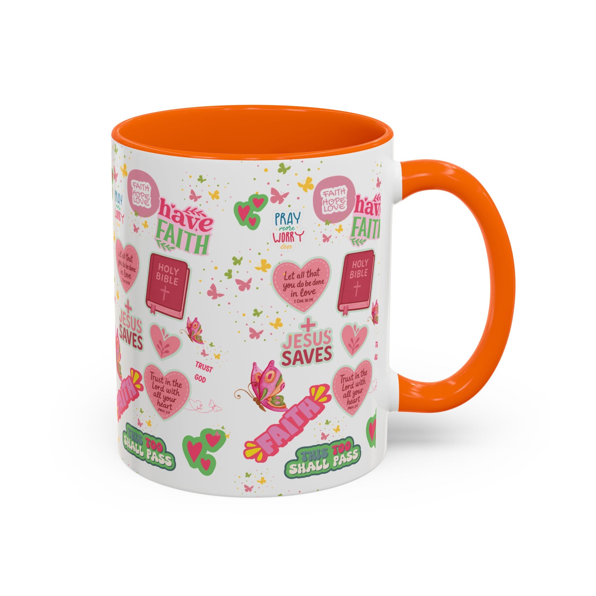 Commencez votre journée avec la foi | Mug chrétien avec verset biblique | Cadeau inspirant pour chrétiens | Mug à café en céramique 325 ml et 443 ml Matins de printemps douillets