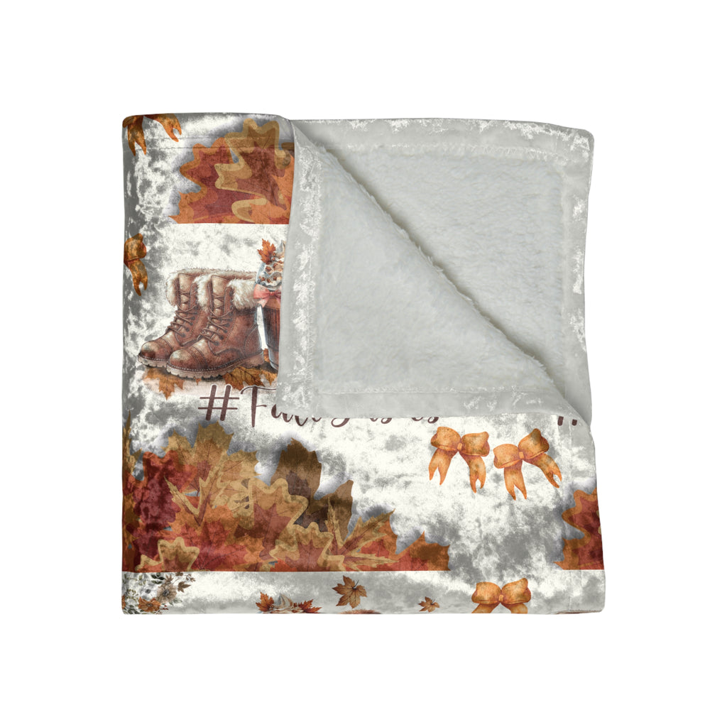 Fall Basic Crushed Velvet Blanket 50x60 Inches Cozy Autumn Vibes, Soft Plush Throw for Couch, Bed, or Gift – Perfect for Fall Nights, Hot Chocolate, & Pumpkin Spice Season Sofas - MRSBYVALLE