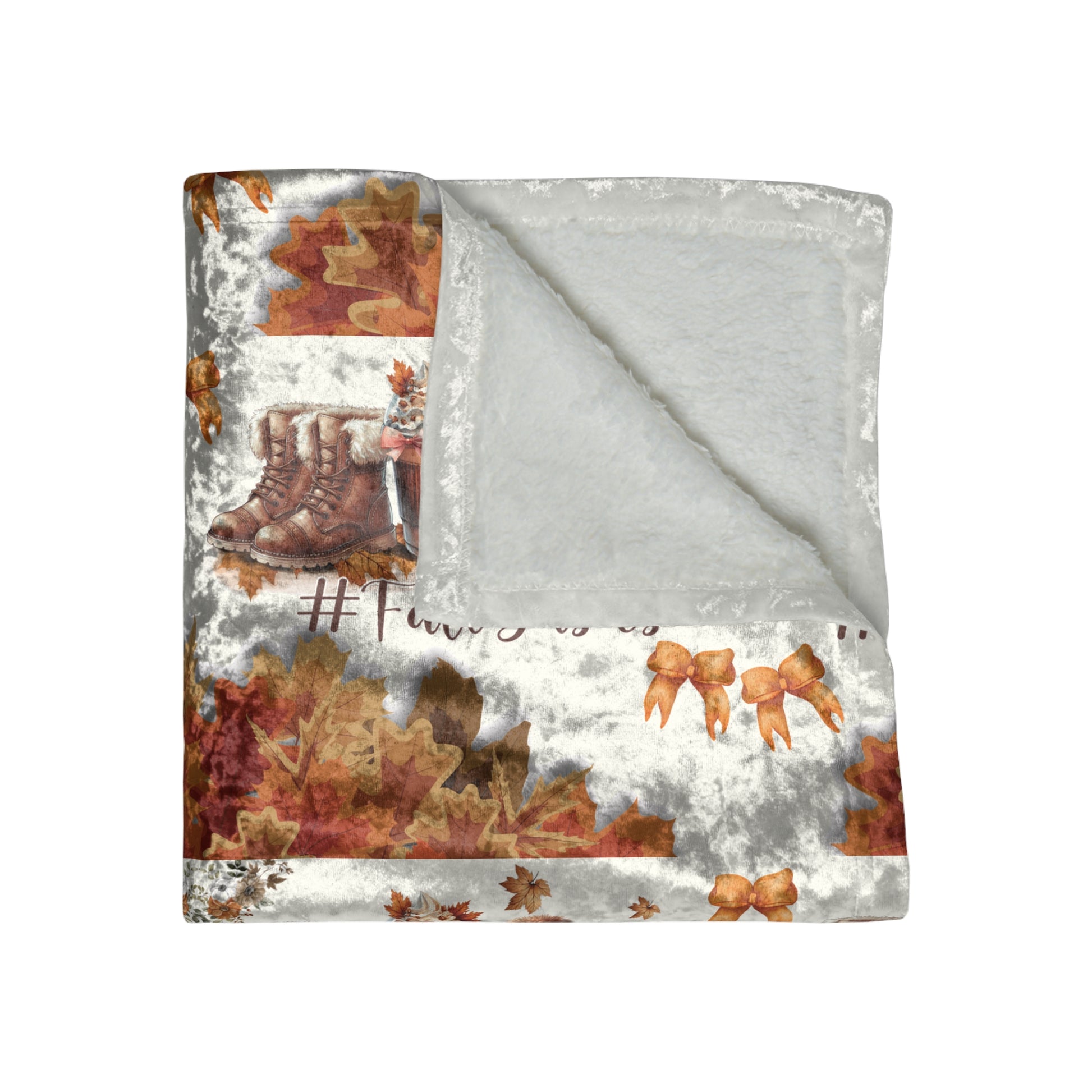 Fall Basic Crushed Velvet Blanket 50x60 Inches Cozy Autumn Vibes, Soft Plush Throw for Couch, Bed, or Gift – Perfect for Fall Nights, Hot Chocolate, & Pumpkin Spice Season Sofas - MRSBYVALLE