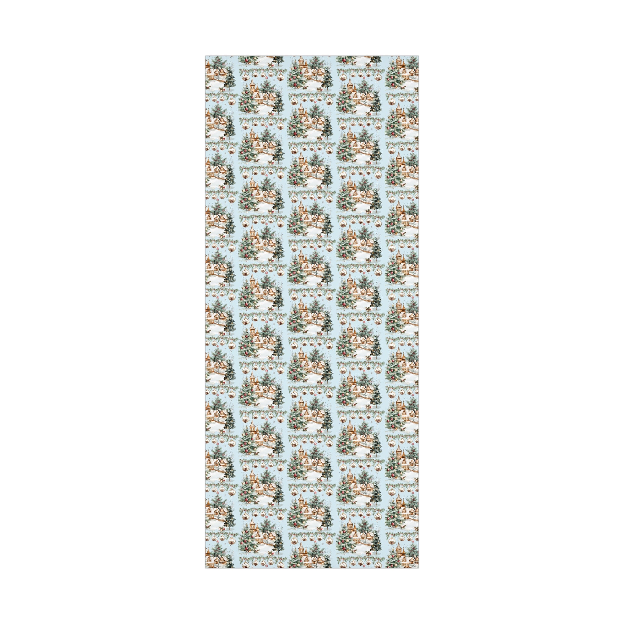 Christmas Watercolor House & Tree Wrapping Paper – Festive Holiday Scenes in Elegant Watercolors, Perfect for Wrapping Gifts with Cozy, Seasonal Charm All Gifts - MRSBYVALLE