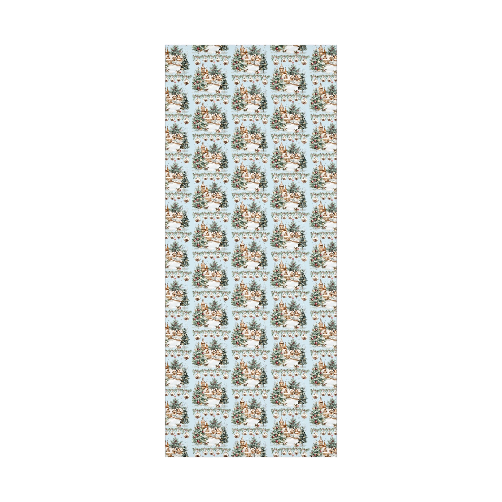 Christmas Watercolor House & Tree Wrapping Paper – Festive Holiday Scenes in Elegant Watercolors, Perfect for Wrapping Gifts with Cozy, Seasonal Charm All Gifts - MRSBYVALLE