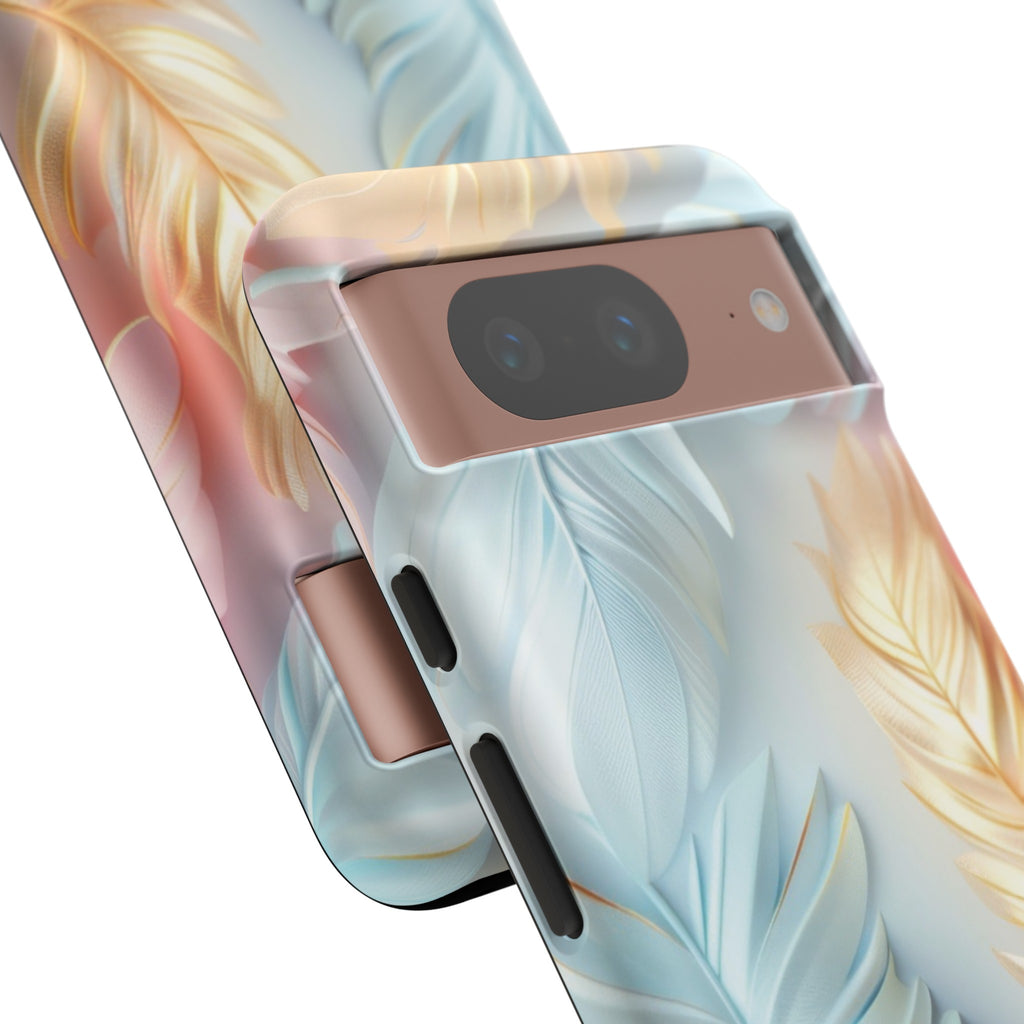 Pastel Feathers Protective Phone Case Gift for Her Phone 15, Samsung iPhone Samsung Gift for Her Case iPhone 15, Samsung iPhone Samsung Accessory Gift for Her