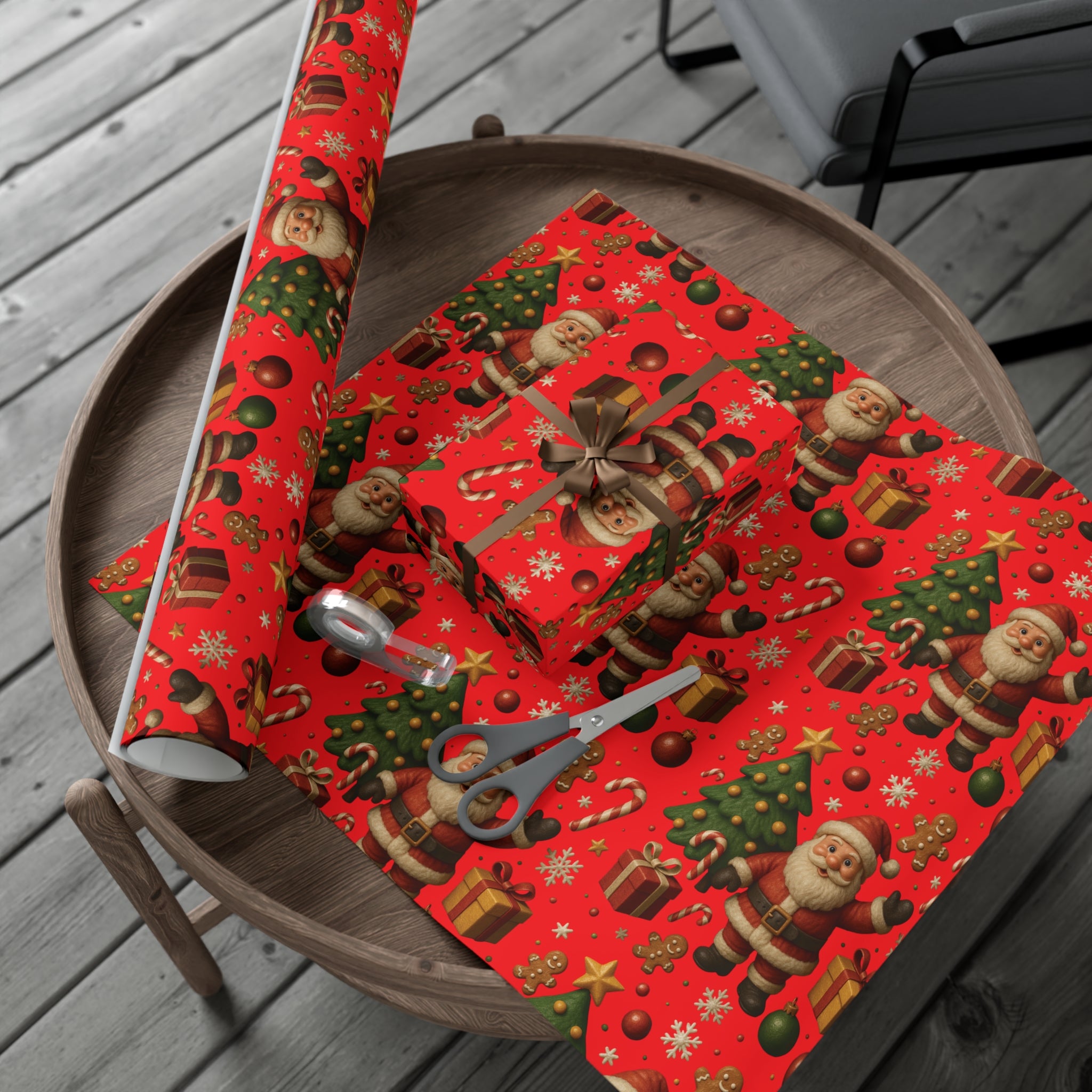 Red Christmas Wrapping Paper Premium Festive Gift Wrap Roll, Classic Holiday Design, Great for Presents, Durable, Vibrant, and Perfect for Seasonal Gifting