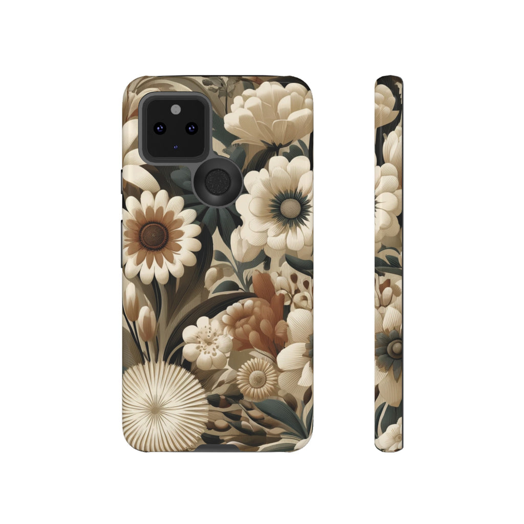 Mid-century Modern Floral Phone Case Durable for iPhone Samsung Gift iPhone 15, 14, 13 Samsung Pixel Gift for Mom Accessory Gift for Her