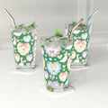 Green Silly Goose Pint Glass with Pastel Bows & Hearts – Charming Glassware