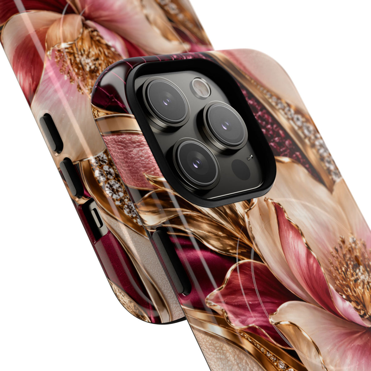 Magnetic Tough Phone Case — Vintage Rose Floral Armor