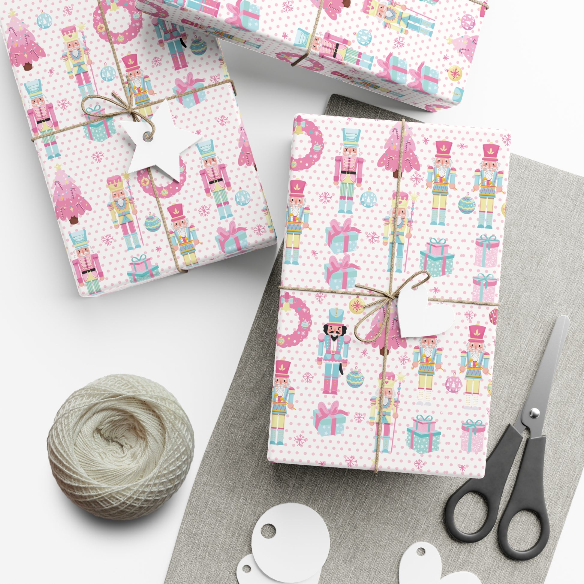 Pink Christmas Nutcrackers Wrapping Paper | Vibrant Seasonal Blooms | Perfect for Thanksgiving, Birthdays, Special Occasions | Premium Quality Gifts Moms - MRSBYVALLE
