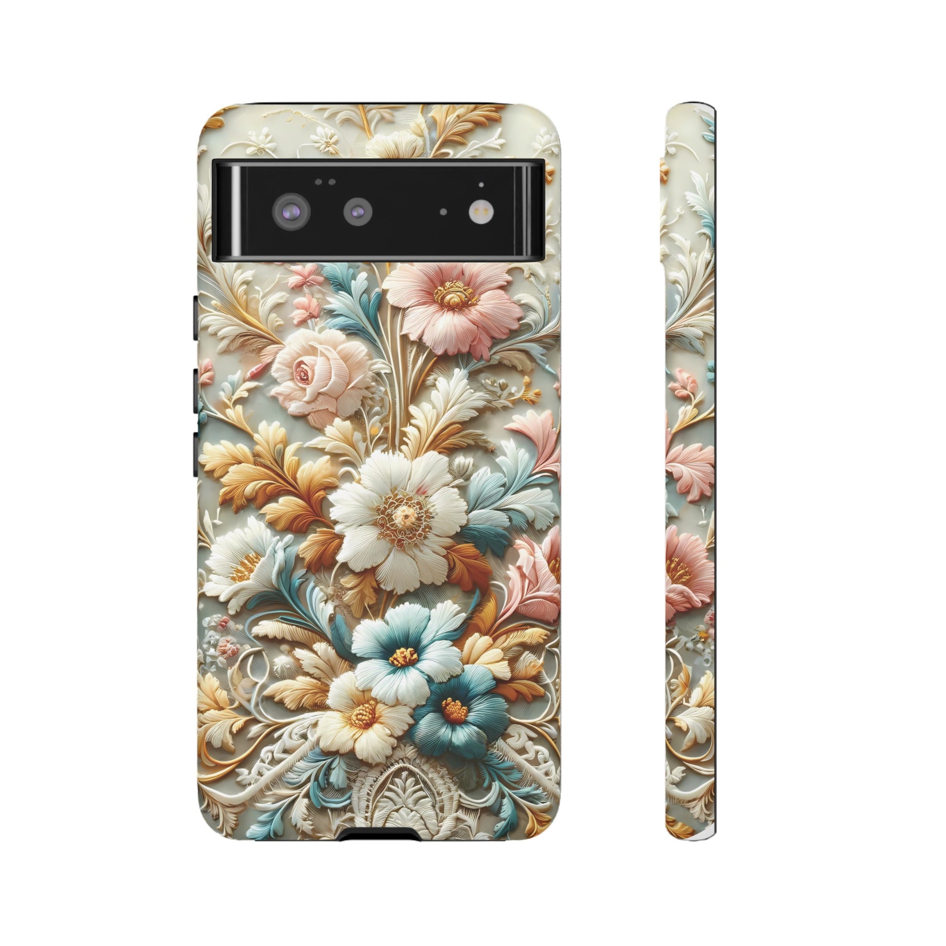 3D Elegant Faux Flowers Phone Case Stylish & Durable for iPhone Samsung Gift iPhone 15, 14, 13 Samsung Pixel Gift for Mom Accessory Gift for Her