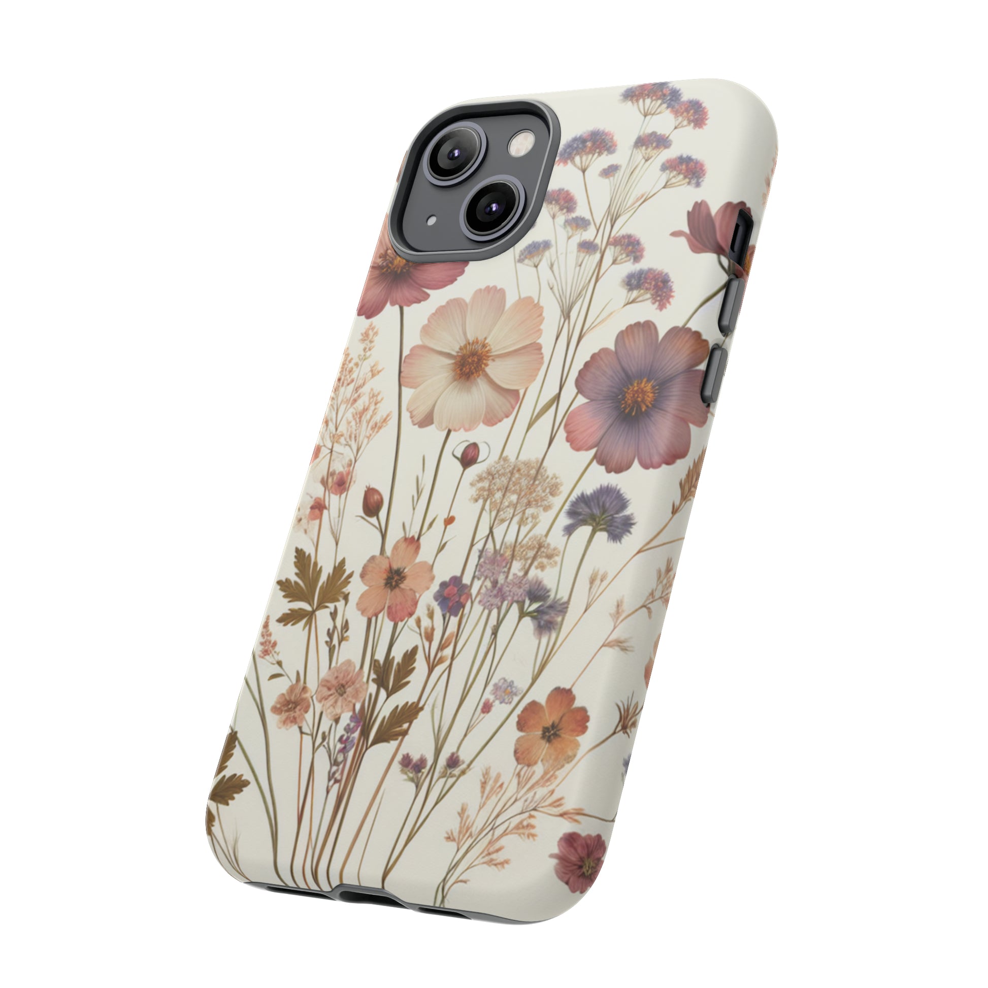 Wildflower Boho Luxury Phone Tough Case Floral Elegant Durable Stylish for Modern Devices iPhone 15, Samsung iPhone Samsung Accessory Gift for Her.