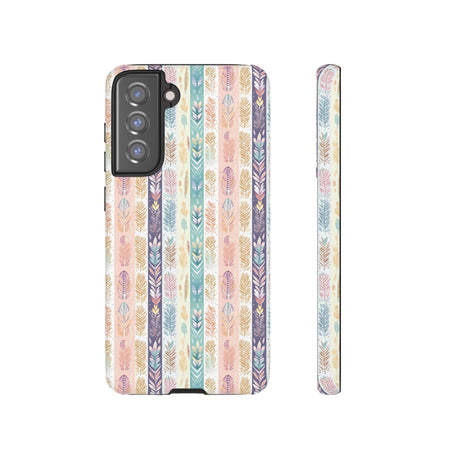 Boho Pastel Feathers Modern Watercolor Abstract Phone Case Compatible with iPhone, Samsung & More - Stylish, Durable Protection with Vibrant Artistic Design Perfect Gift for Her