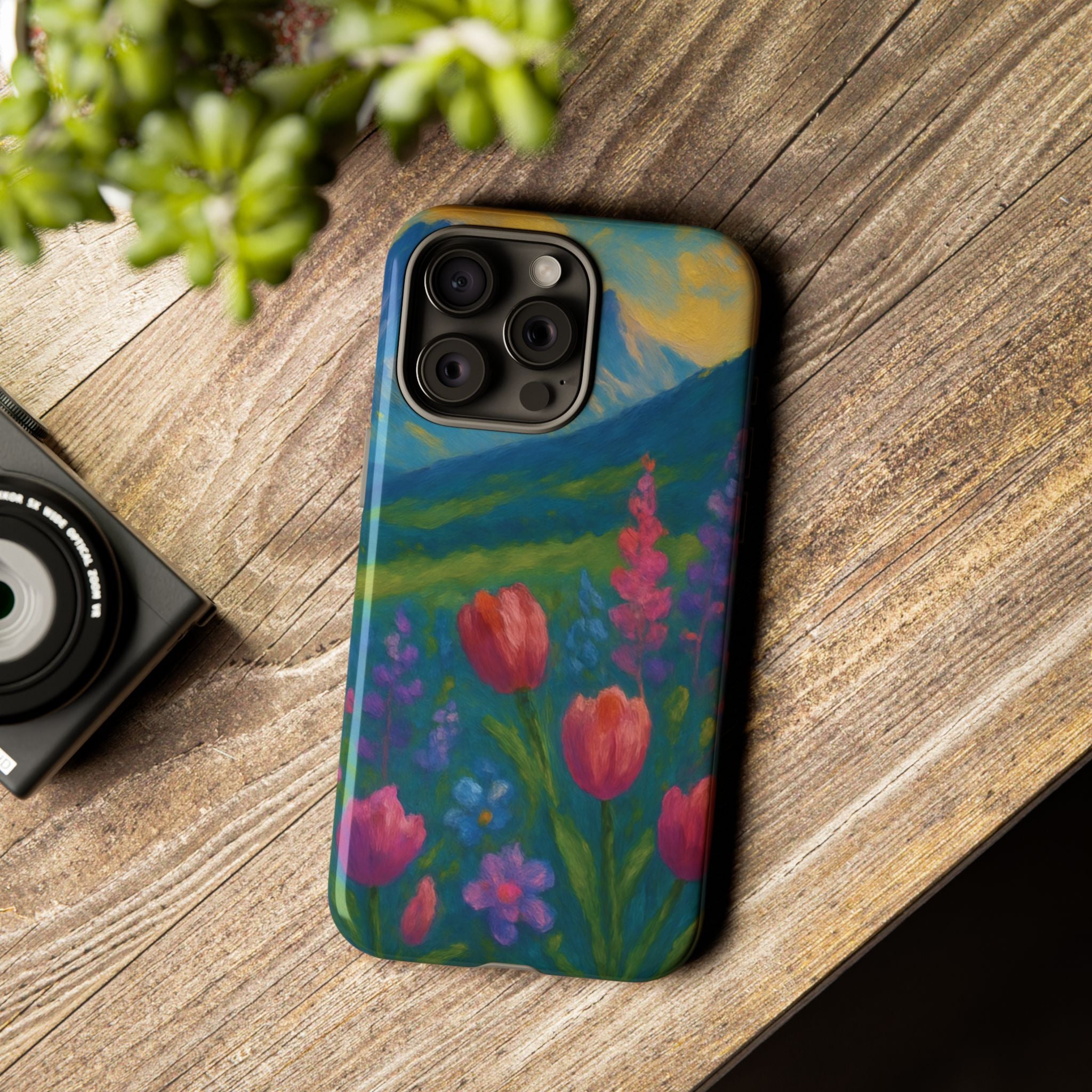 Mountains Wildflowers Phone Case | Vibrant Botanical Floral Design | Nature-Inspired Protective Cover for iPhone & Samsung | Trendy Aesthetic Gift Idea