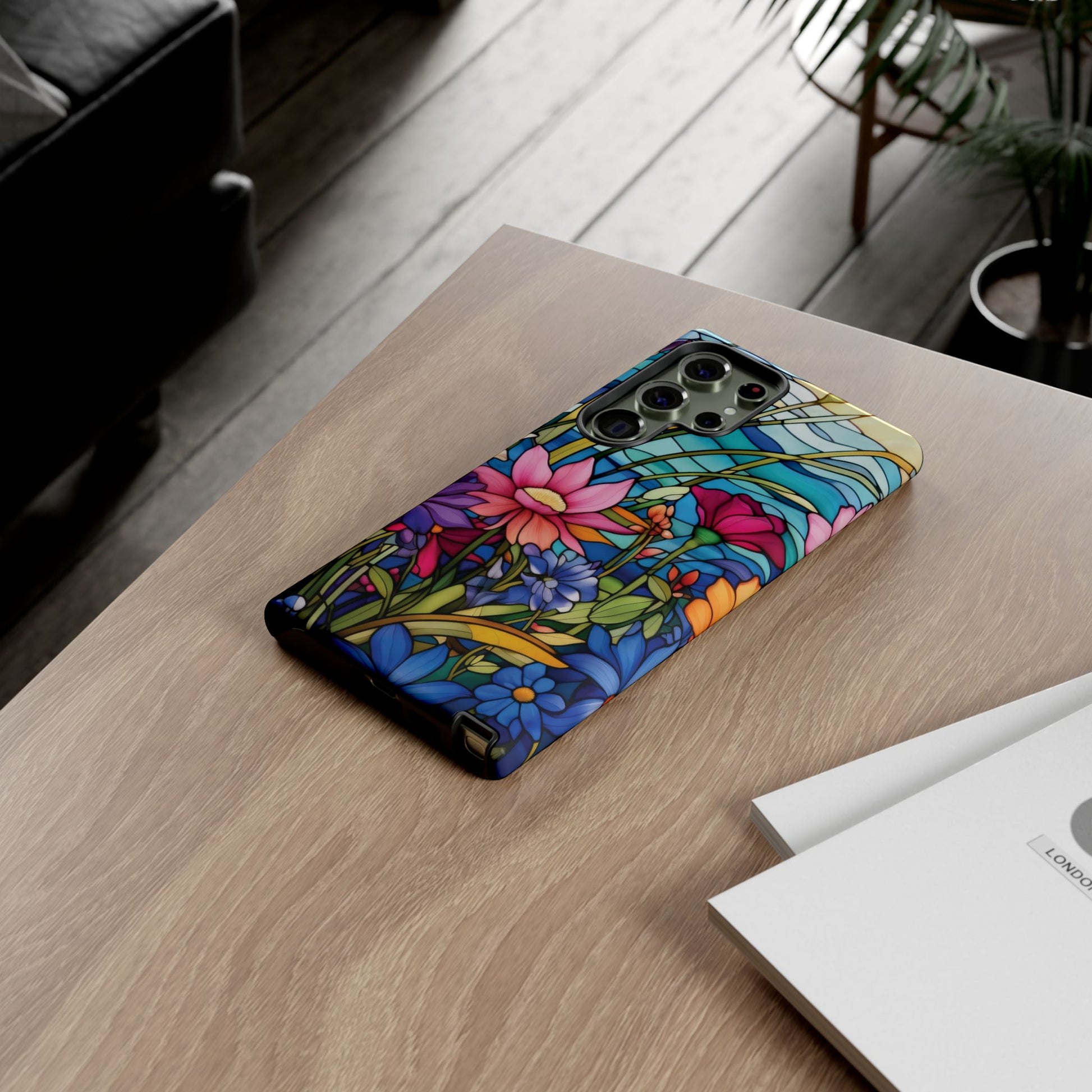 Wildflowers Stain Glass Illusion Phone Case Unique Holiday Protection for Your Device | Stylish & Durable Cover Gift for Her Phone 15, Samsung iPhone Samsung Accessory Gift for Her