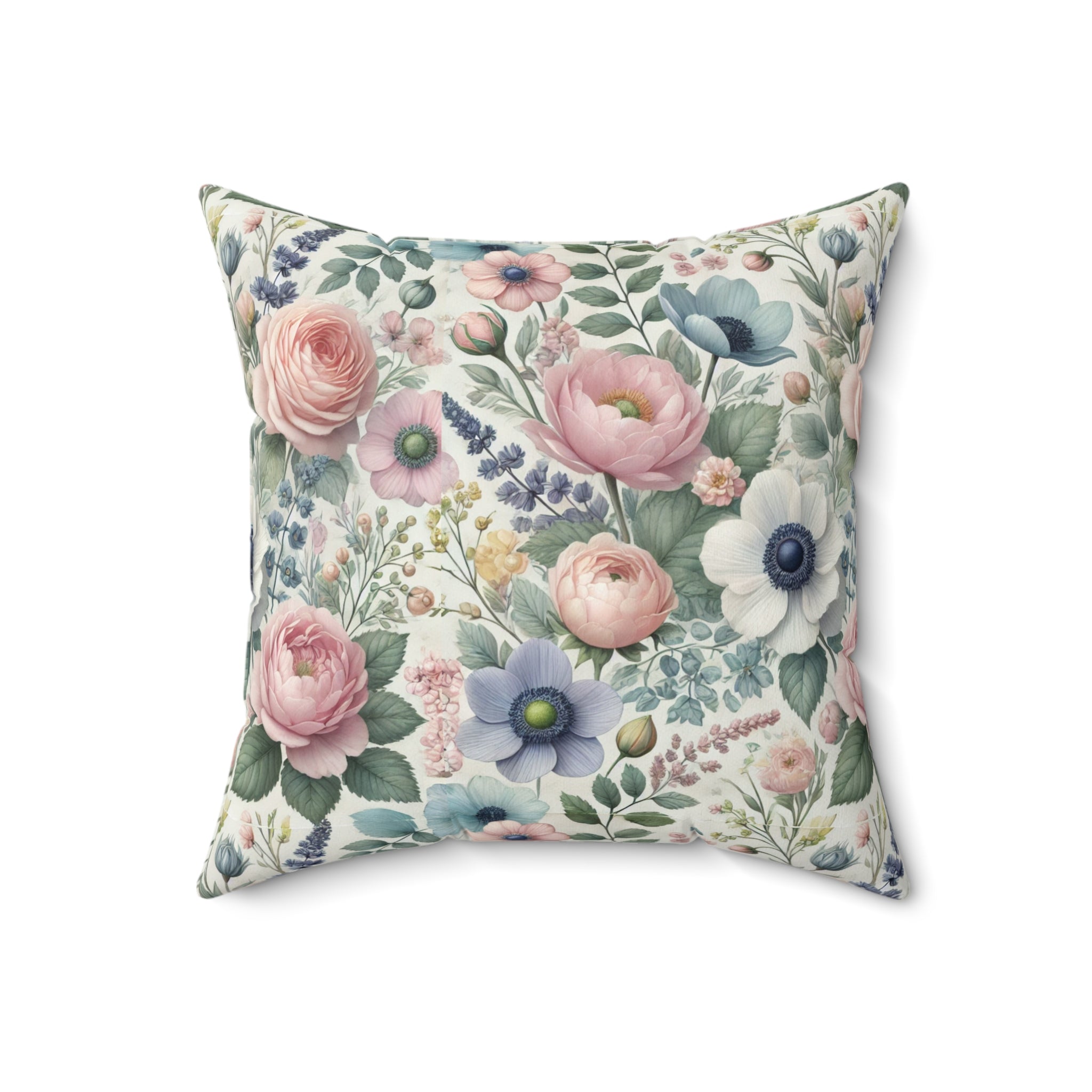 Floral Pastel Square Pillow  Stylish Home Decor Accent for Living Room, Bedroom, or Gifts | Soft & Durable 100% Polyester with Double-Sided Print - MRSBYVALLE