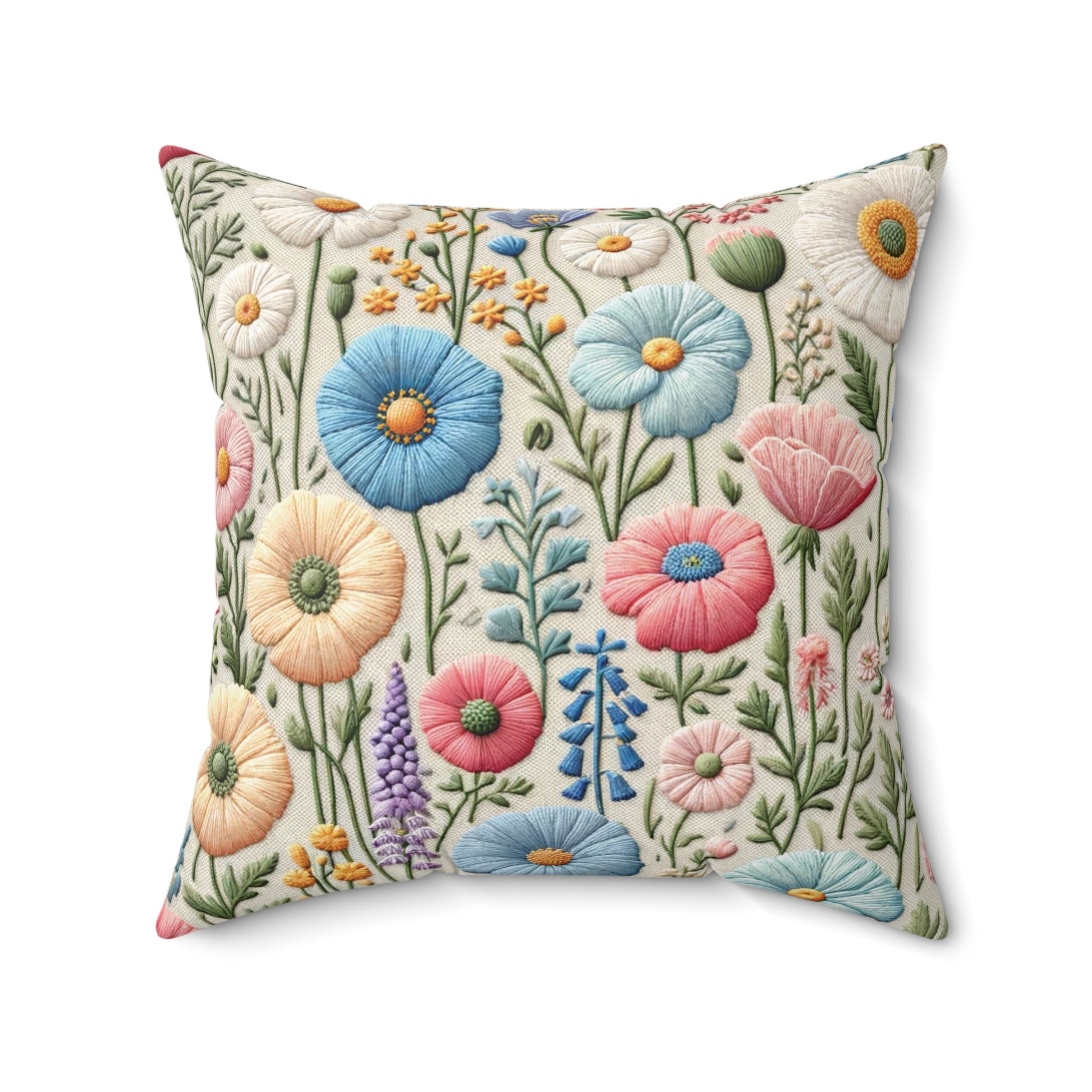 Boho Pastel Wildflowers Decorative Pillow Home Accents Mother's Day Gift Luxurious Home Living Room Comfort for Bedroom or Housewarming Gift New House, Bridal Shower Gift.