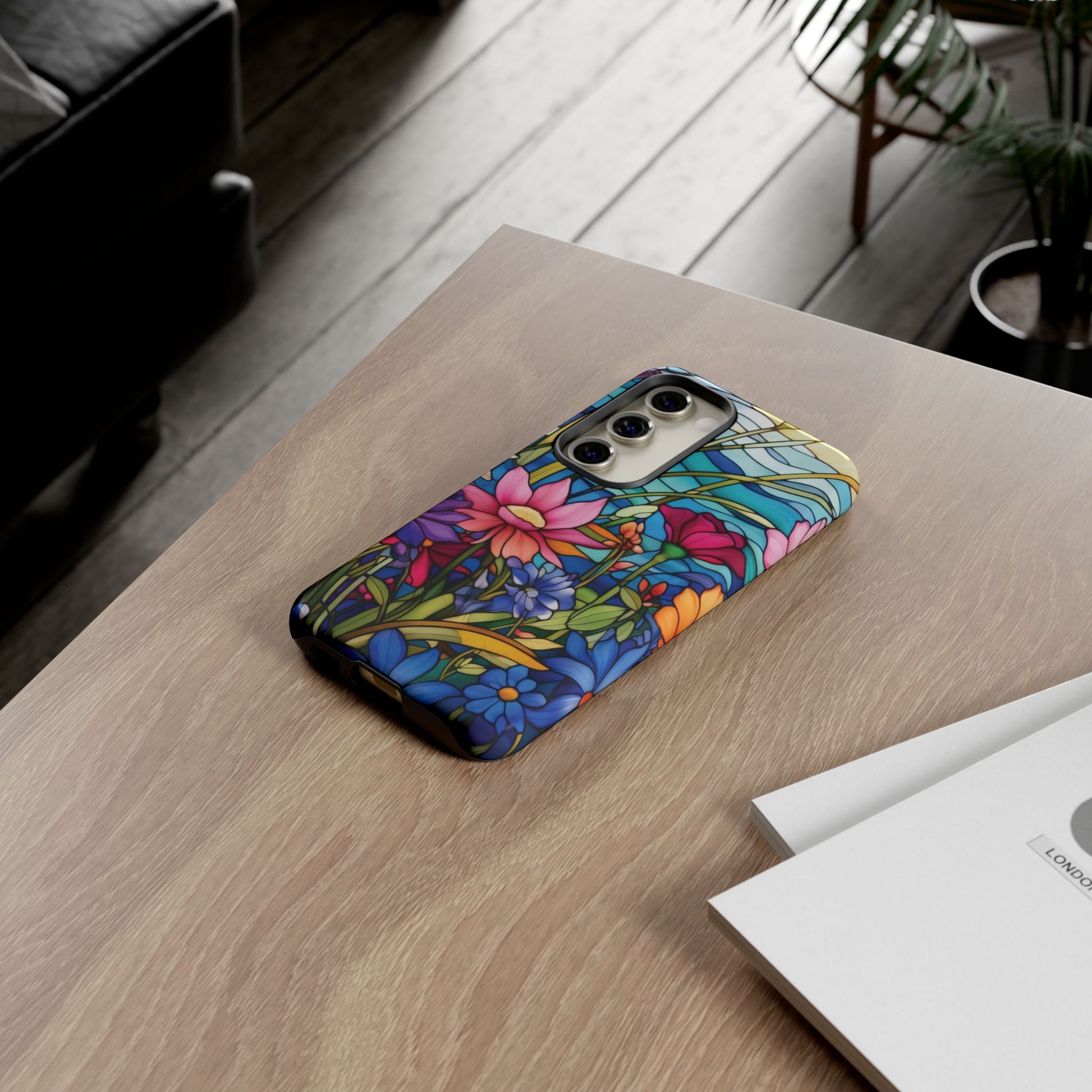 Wildflowers Stain Glass Illusion Phone Case Unique Holiday Protection for Your Device | Stylish & Durable Cover Gift for Her Phone 15, Samsung iPhone Samsung Accessory Gift for Her