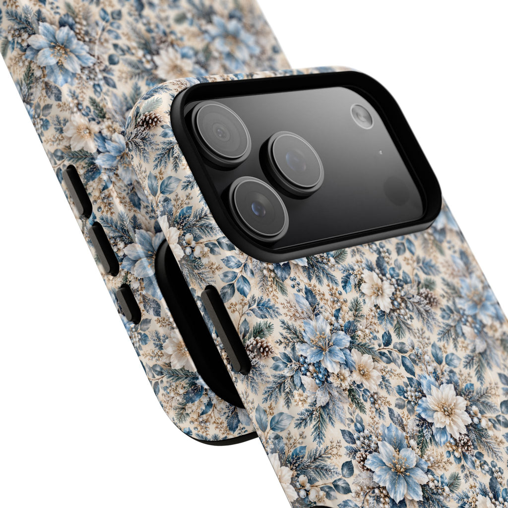 Icy Blue Floral MagSafe Tough Phone Case