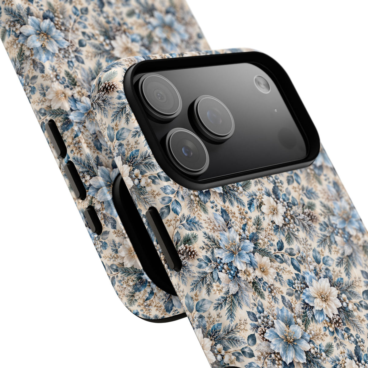 Icy Blue Floral MagSafe Tough Phone Case