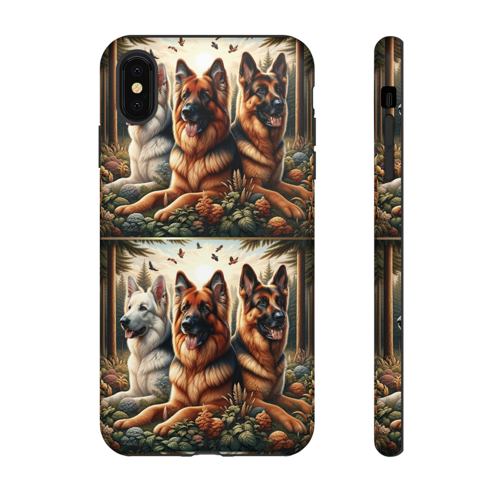 German Shepherd Phone Tough Case Floral Elegant Durable Dog Lover Devices iPhone 15, Samsung iPhone Samsung Accessory Gift for Her.