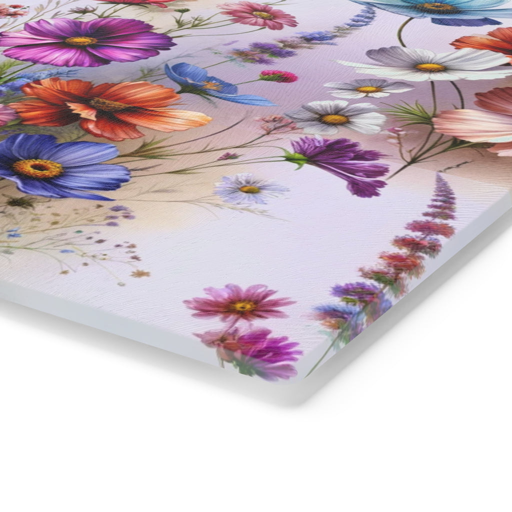 Cutting Board Floral Tempered Glass Cutting Board Durable Kitchen Decor with Elegant Flower Design, Housewarming, New House Gift - MRSBYVALLE