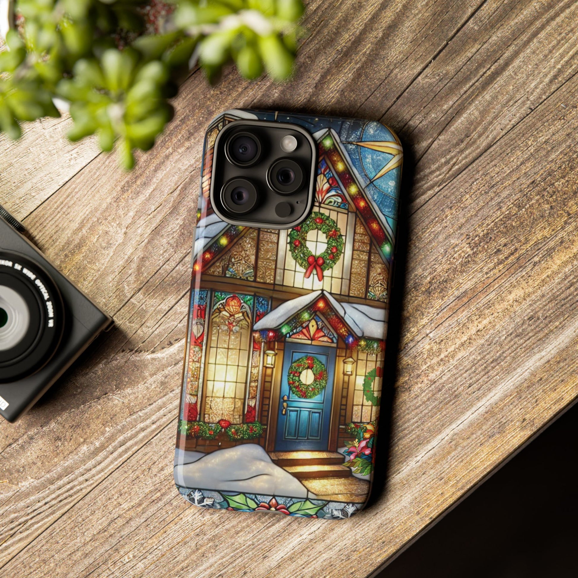 Stain Glass Christmas Phone Case Unique Holiday Protection for Your Device | Stylish & Durable Cover Gift for Her Phone 15, Samsung iPhone Samsung Accessory Gift for Her - MRSBYVALLE