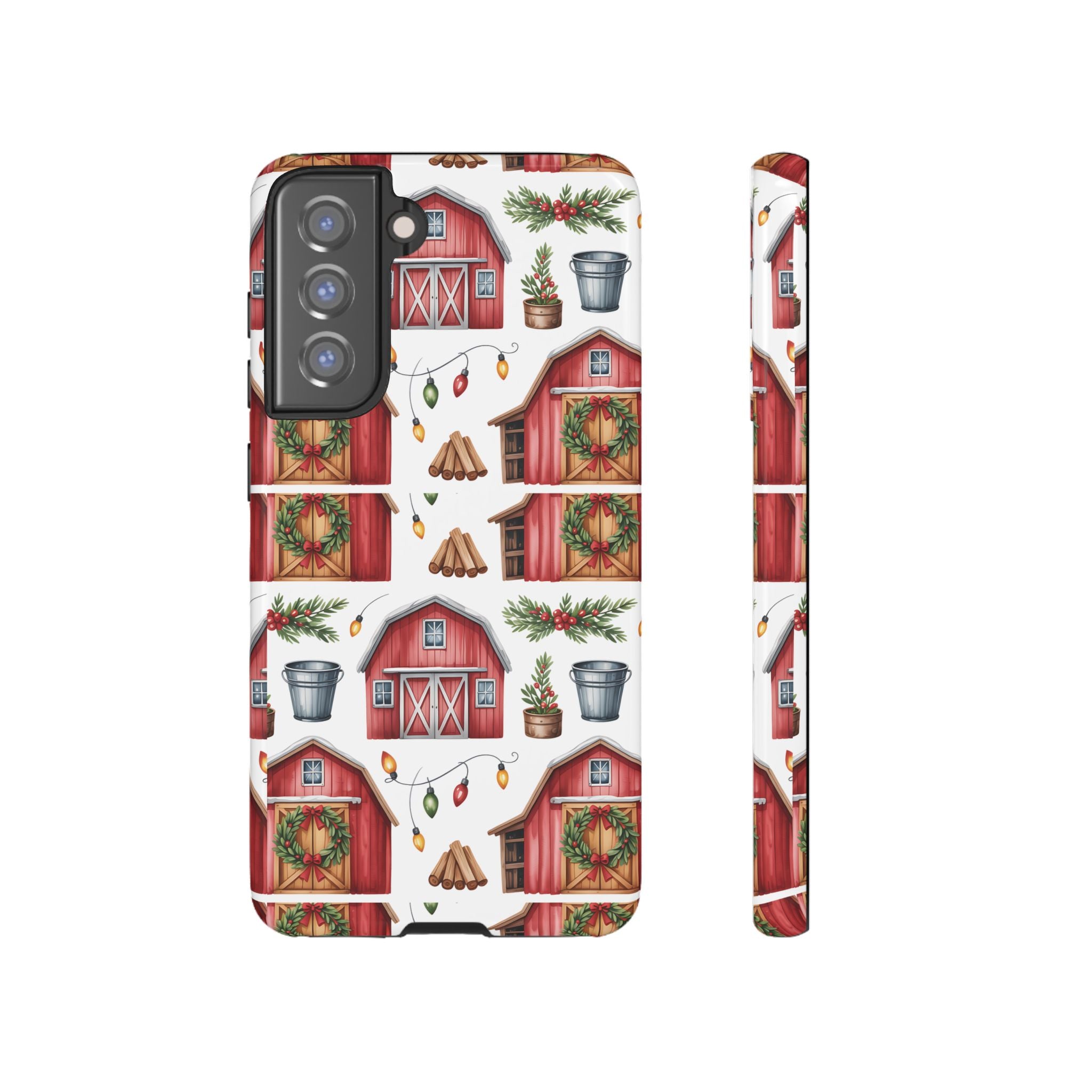 Farmhouse Christmas Design Phone Case - Stylish, Protective Cover for All Models Gift for Mom Accessory Gift for Her
