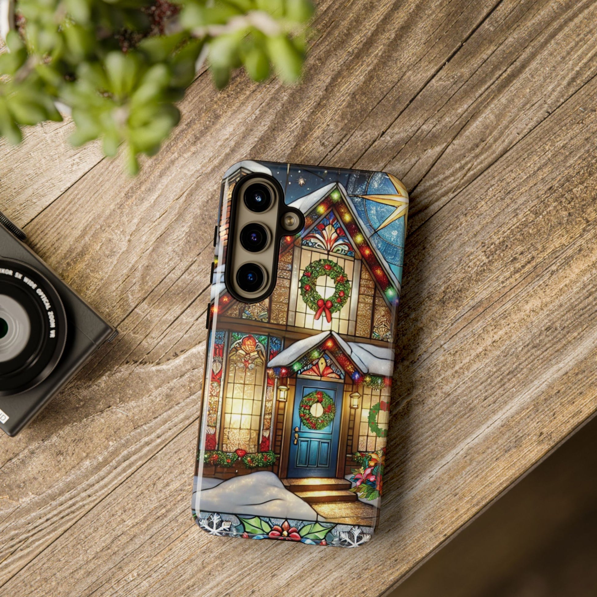 Stain Glass Christmas Phone Case Unique Holiday Protection for Your Device | Stylish & Durable Cover Gift for Her Phone 15, Samsung iPhone Samsung Accessory Gift for Her - MRSBYVALLE