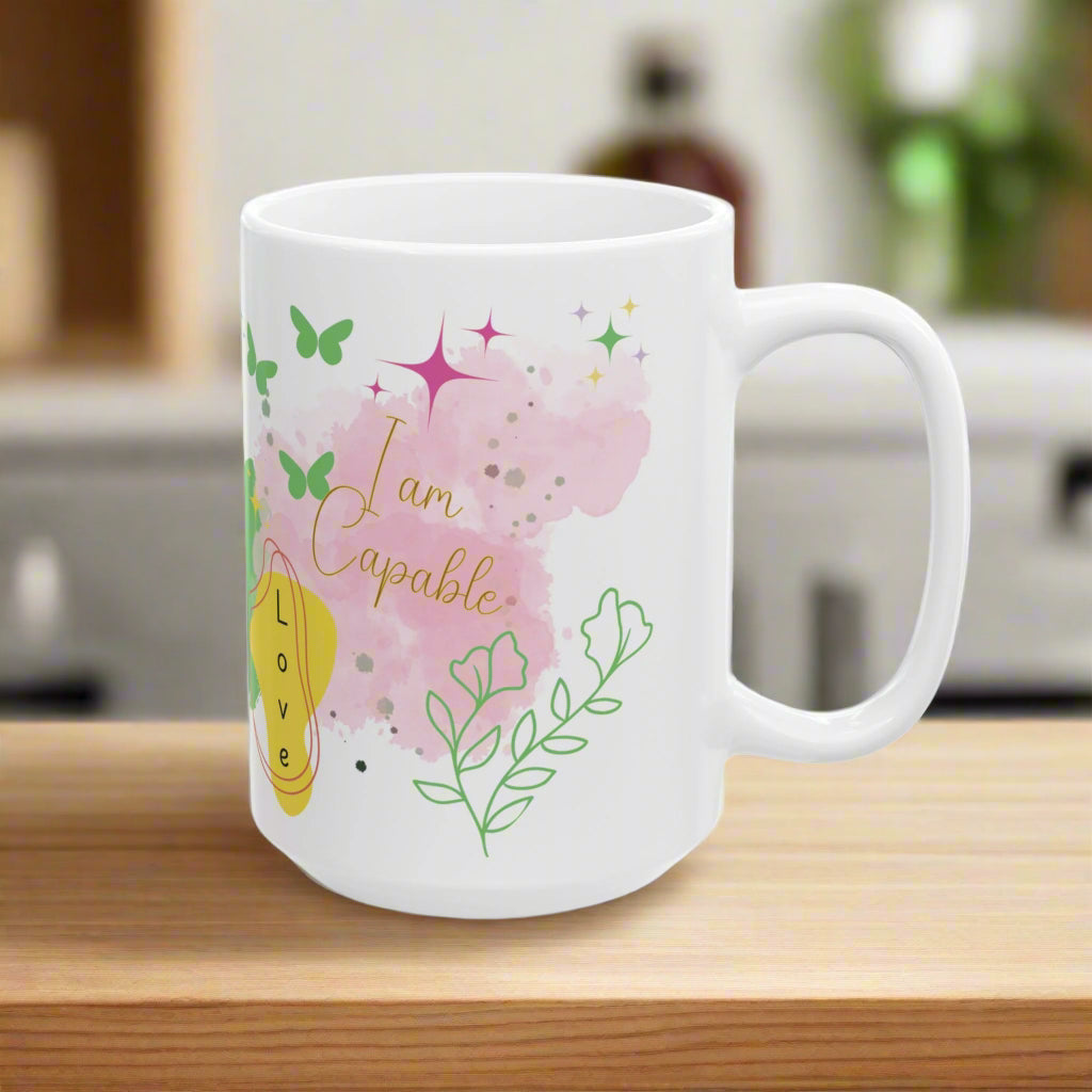 Empower Your Day Positive Affirmations Ceramic Mug (11oz, 15oz) – Inspiring Daily Quote Mug for Confidence, Self-Love, and Motivation – Perfect Gift Idea