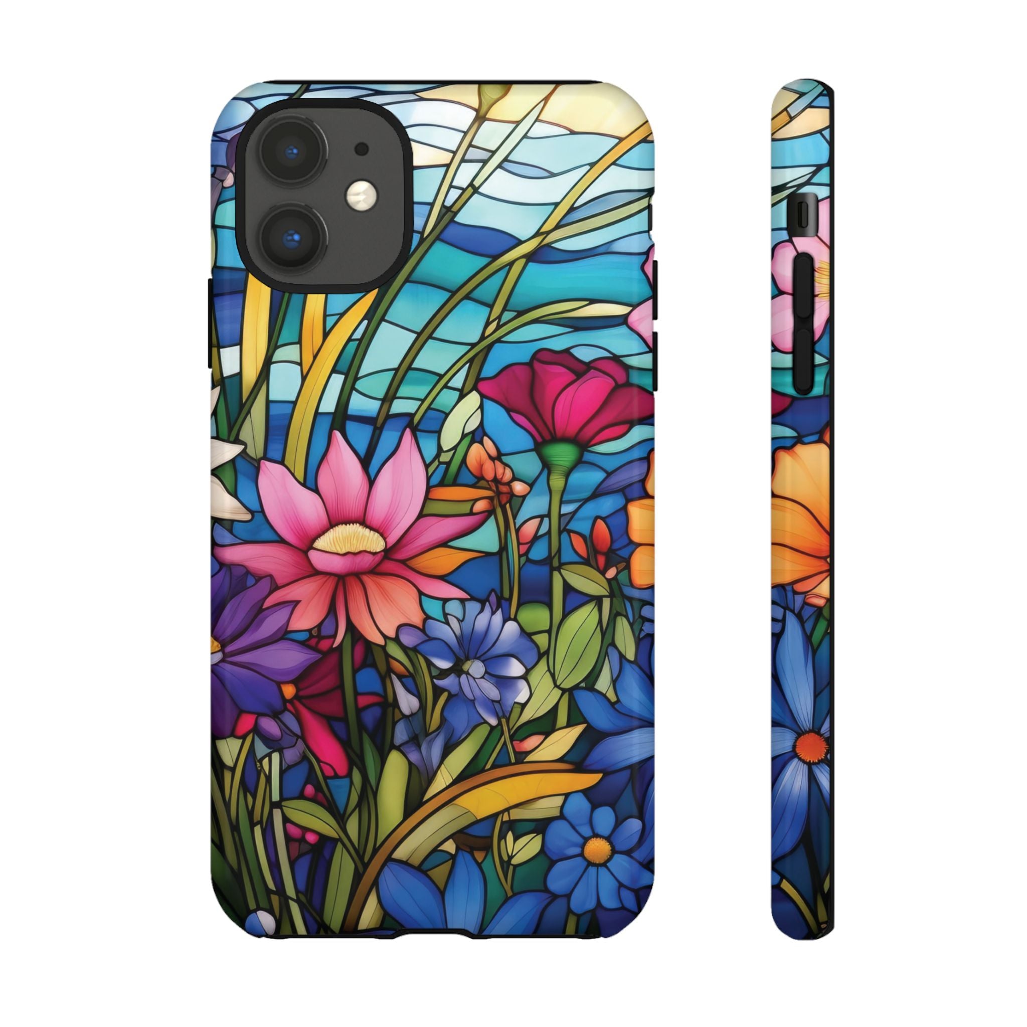 Wildflowers Stain Glass Illusion Phone Case Unique Holiday Protection for Your Device | Stylish & Durable Cover Gift for Her Phone 15, Samsung iPhone Samsung Accessory Gift for Her