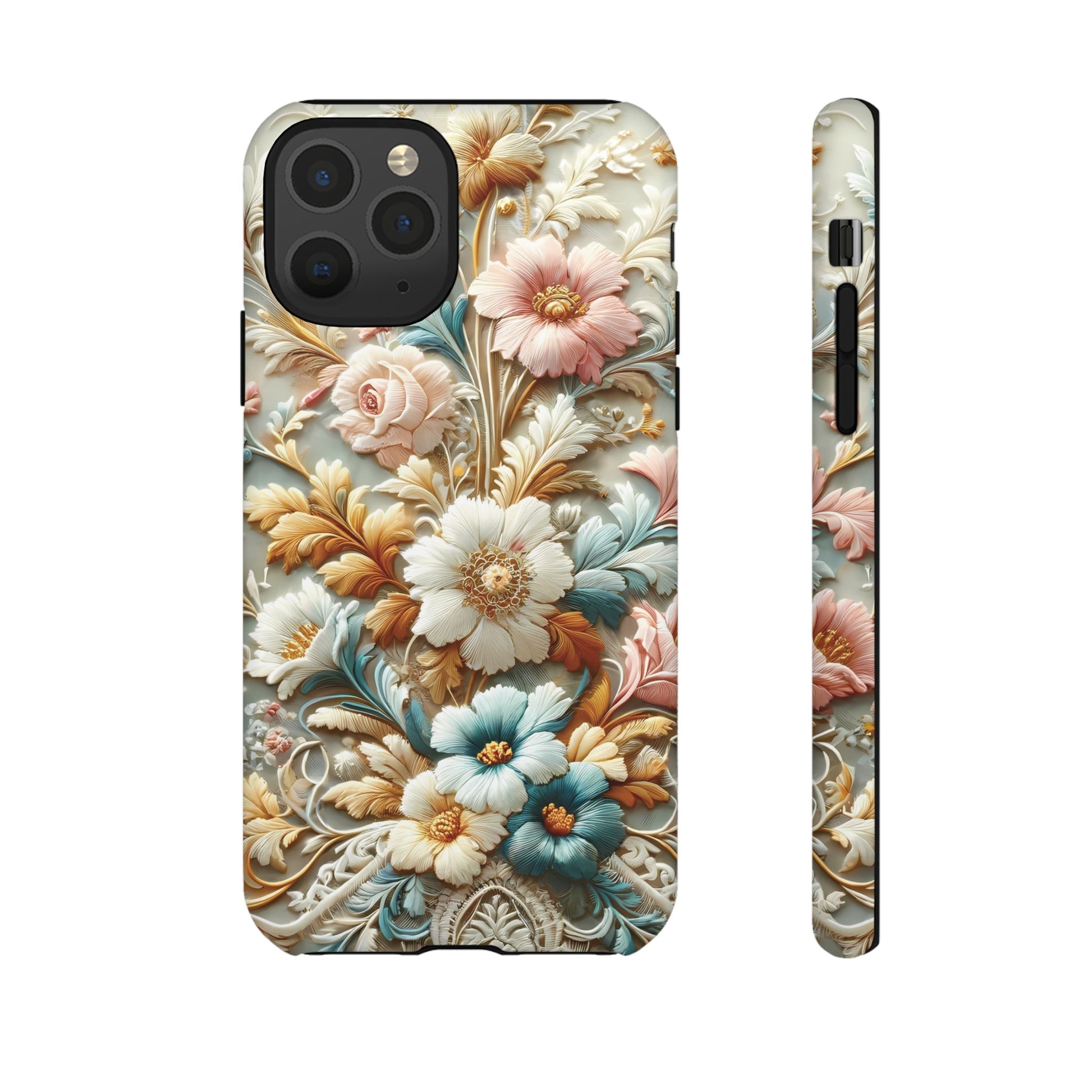 3D Elegant Faux Flowers Phone Case Stylish & Durable for iPhone Samsung Gift iPhone 15, 14, 13 Samsung Pixel Gift for Mom Accessory Gift for Her