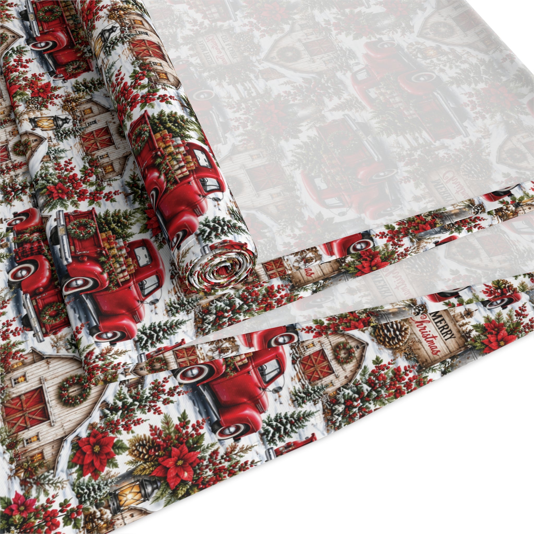 Autumn Harvest Table Runner — Rustic Farmhouse Cotton-Poly Dining Decor