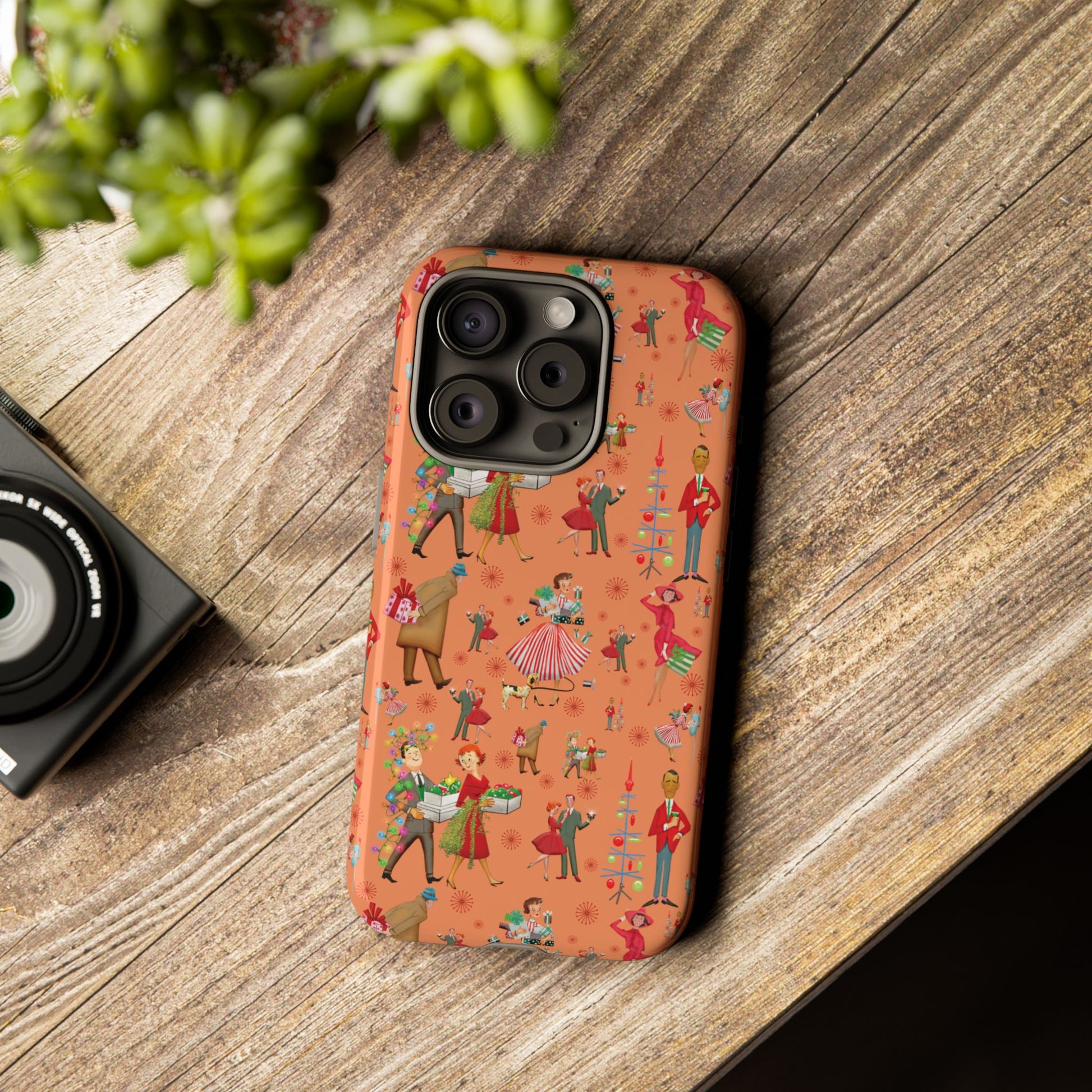 Retro Christmas 50s Phone Case Unique Holiday Protection for Your Device | Stylish & Durable Cover Gift for Her Phone 17, 16, 15, Samsung iPhone Accessory Gift for Her