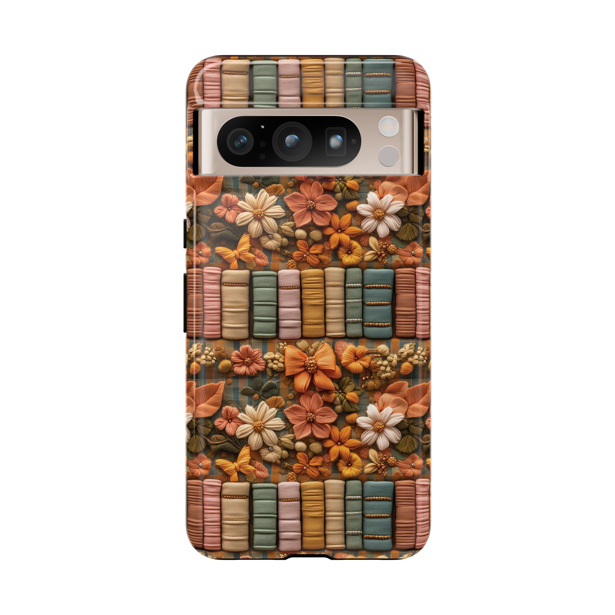 3D Illusion Boho Floral and Books Phone Case Gift for Her Phone 15, Samsung iPhone Samsung Gift for Her Case iPhone 15, Samsung iPhone Samsung Accessory Gift for Her