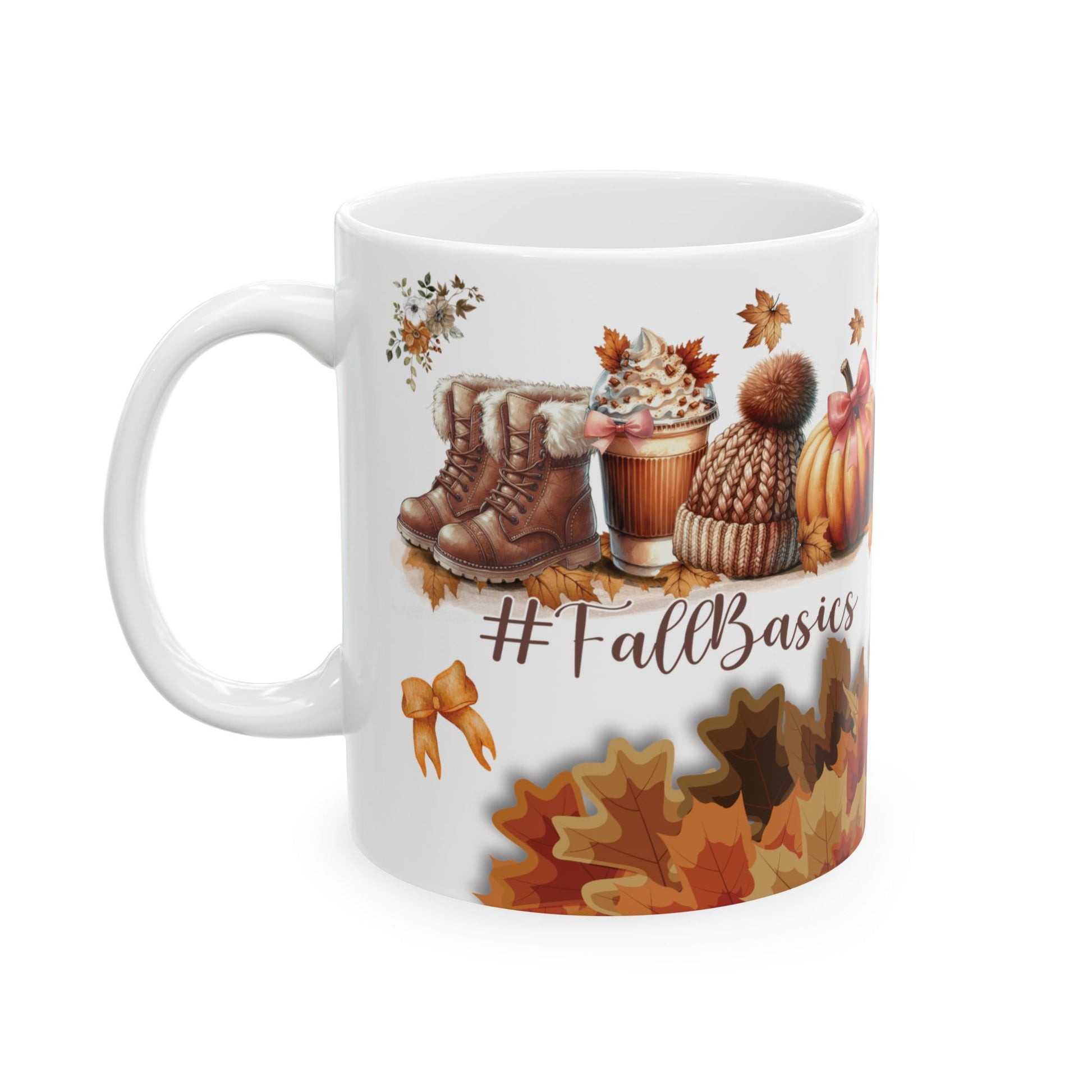 Fall Basic 11oz & 15oz Coffee Mugs – Autumn Leaves, Cozy Vibes, Perfect for Pumpkin Spice & Fall Lovers Dishwasher Safe, Microwave Friendly, Seasonal Mug Gift for Home & Office Morning Brew - MRSBYVALLE