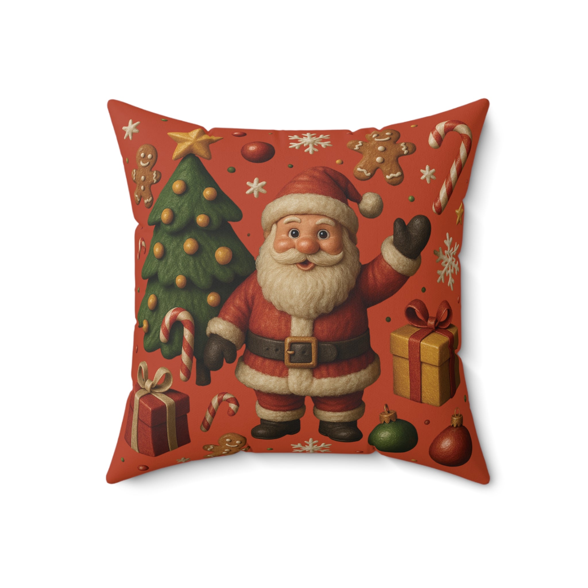 Coussin carré de Noël décoratif pour les Fêtes, coussin douillet pour canapé, lit ou chaise, disponible en tailles 16x16, 18x18 et 20x20Coin lecture