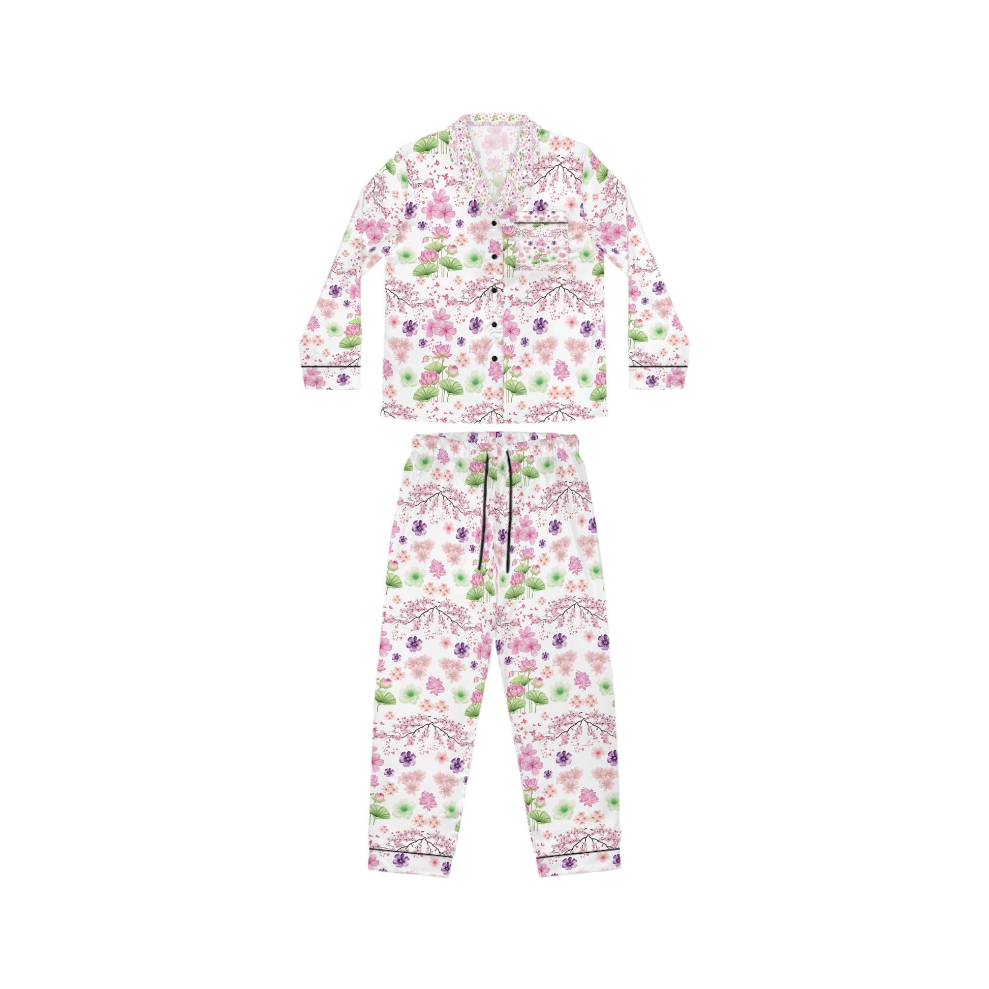 Floral patterned onesie on a white background