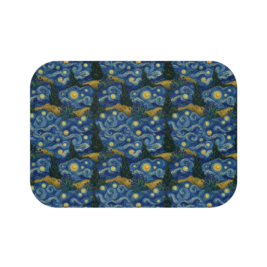 Van Gogh Illusion Bath Mat — Elegant Art Lover Floor Rug Office