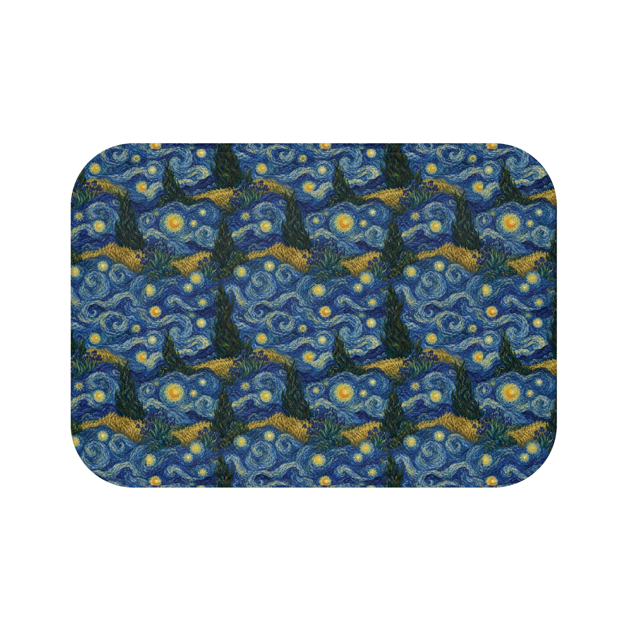 Van Gogh Illusion Bath Mat — Elegant Art Lover Floor Rug Office