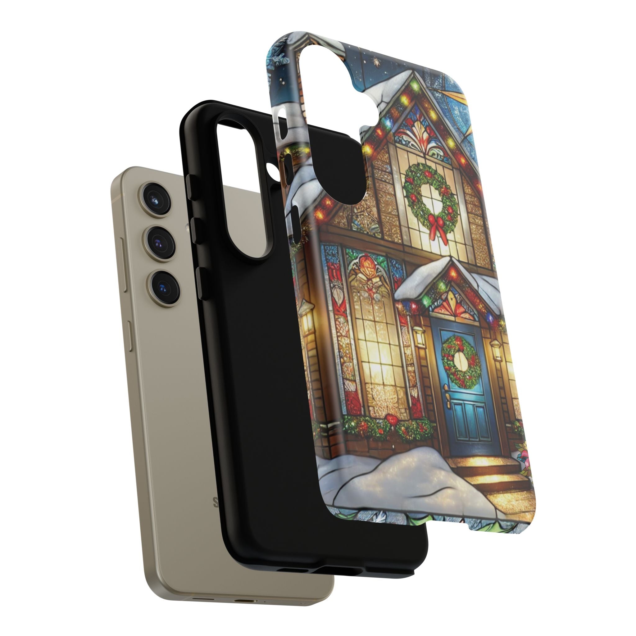Phone Case - Stain Glass Christmas Unique Holiday Protection Gift for Her